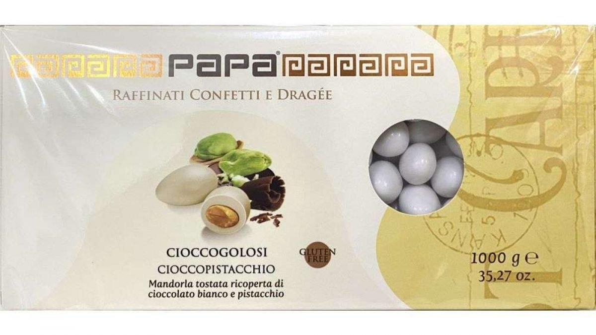 Confetti con mandorla tostata ricoperta di cioccolato al latte bianchi -  linea i classici 155 g Prodotti dei Monasteri