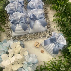 Sacchetto Sartoriale a Righe Bianco e Azzurro