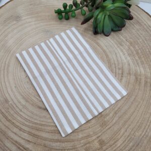 Sacchetto Sartoriale a Righe Panna e Ecrù 10 Sacchetti Vuoti + Stoffa 60 x 60 cm