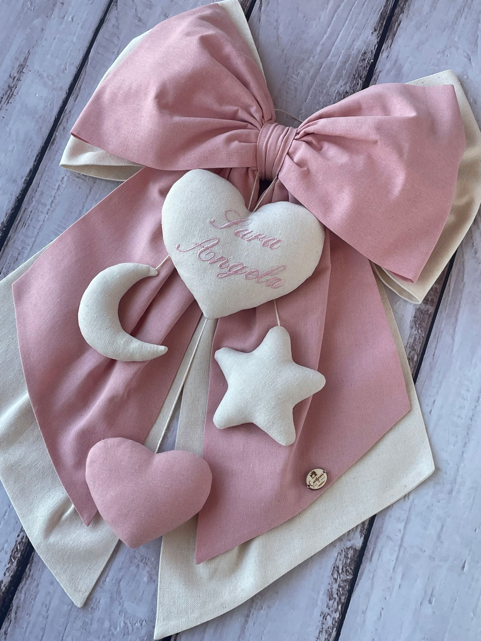 Ricamo Italiano Fiocco Nascita Azzurro Personalizzato Con Nome Ricamato - Made In Italy Micocca Baby Fiocchi Nascita Bambina