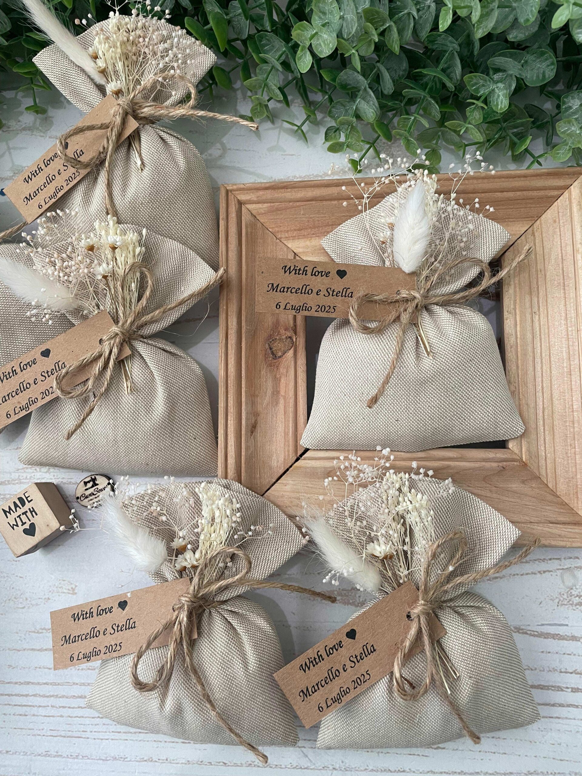 Sacchetto Sartoriale Colore Naturale con Fiori Essiccati - immagine 24