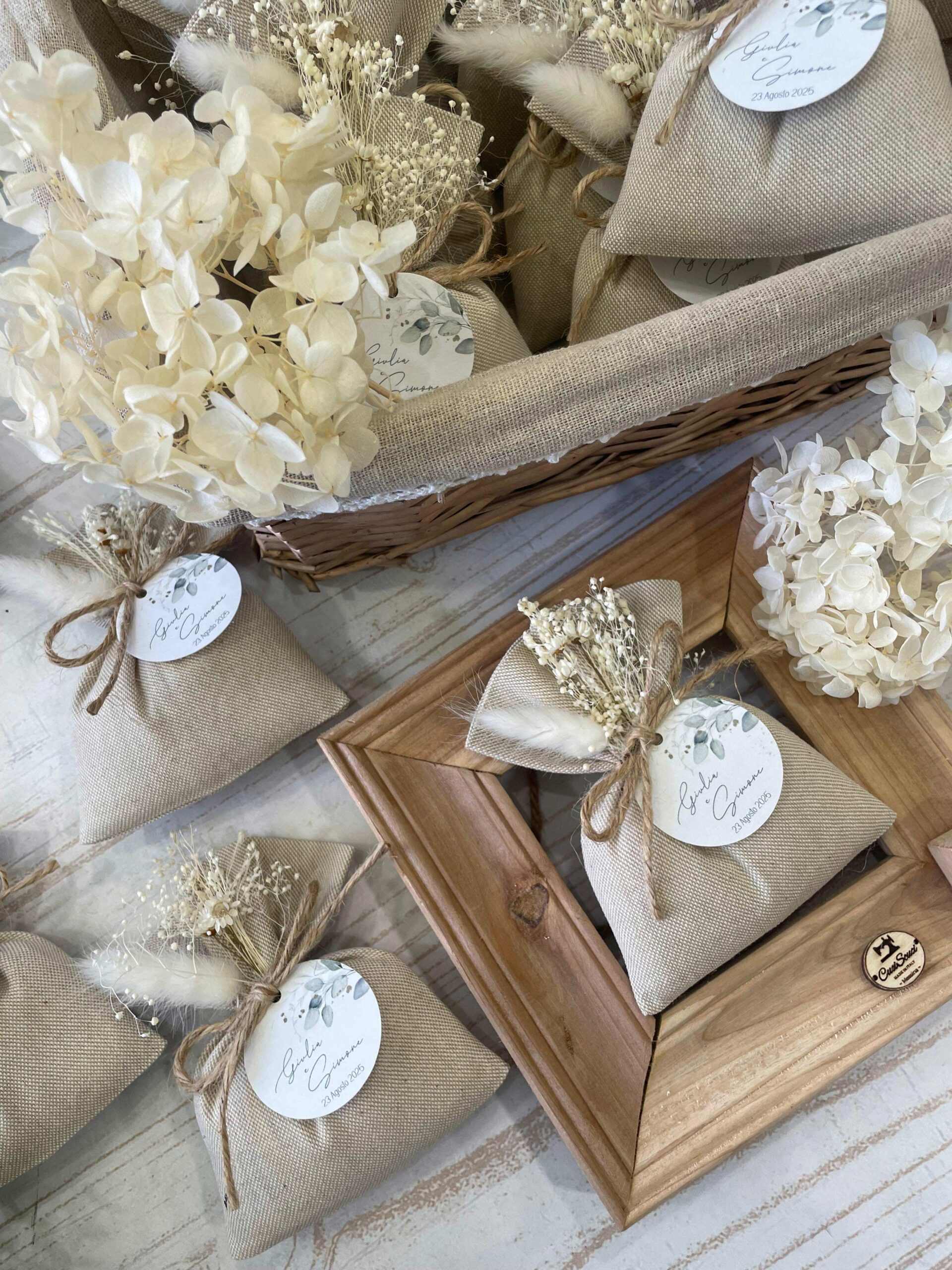 Sacchetto Sartoriale Colore Naturale con Fiori Essiccati - immagine 30