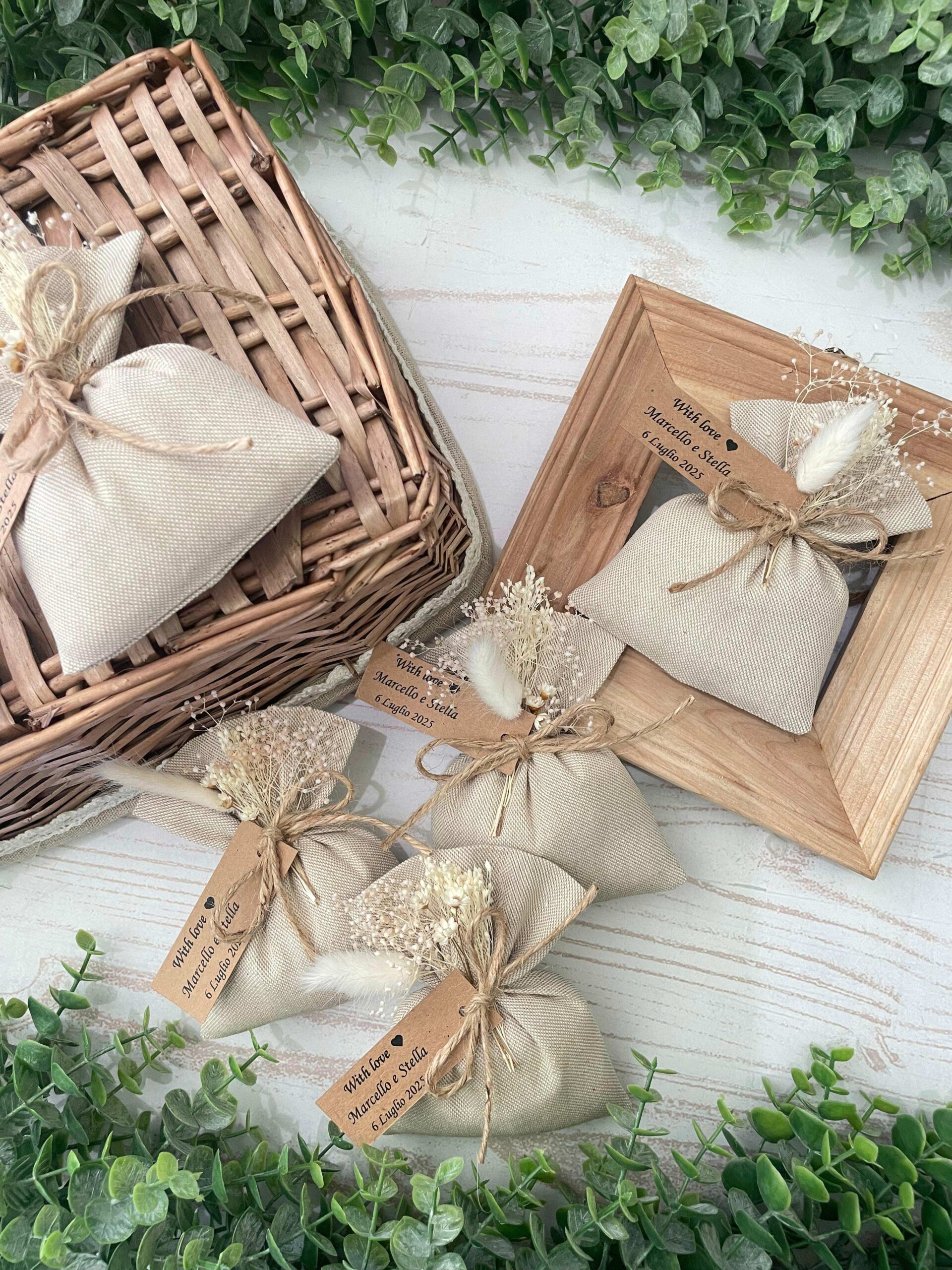 Sacchetto Sartoriale Colore Naturale con Fiori Essiccati - immagine 25