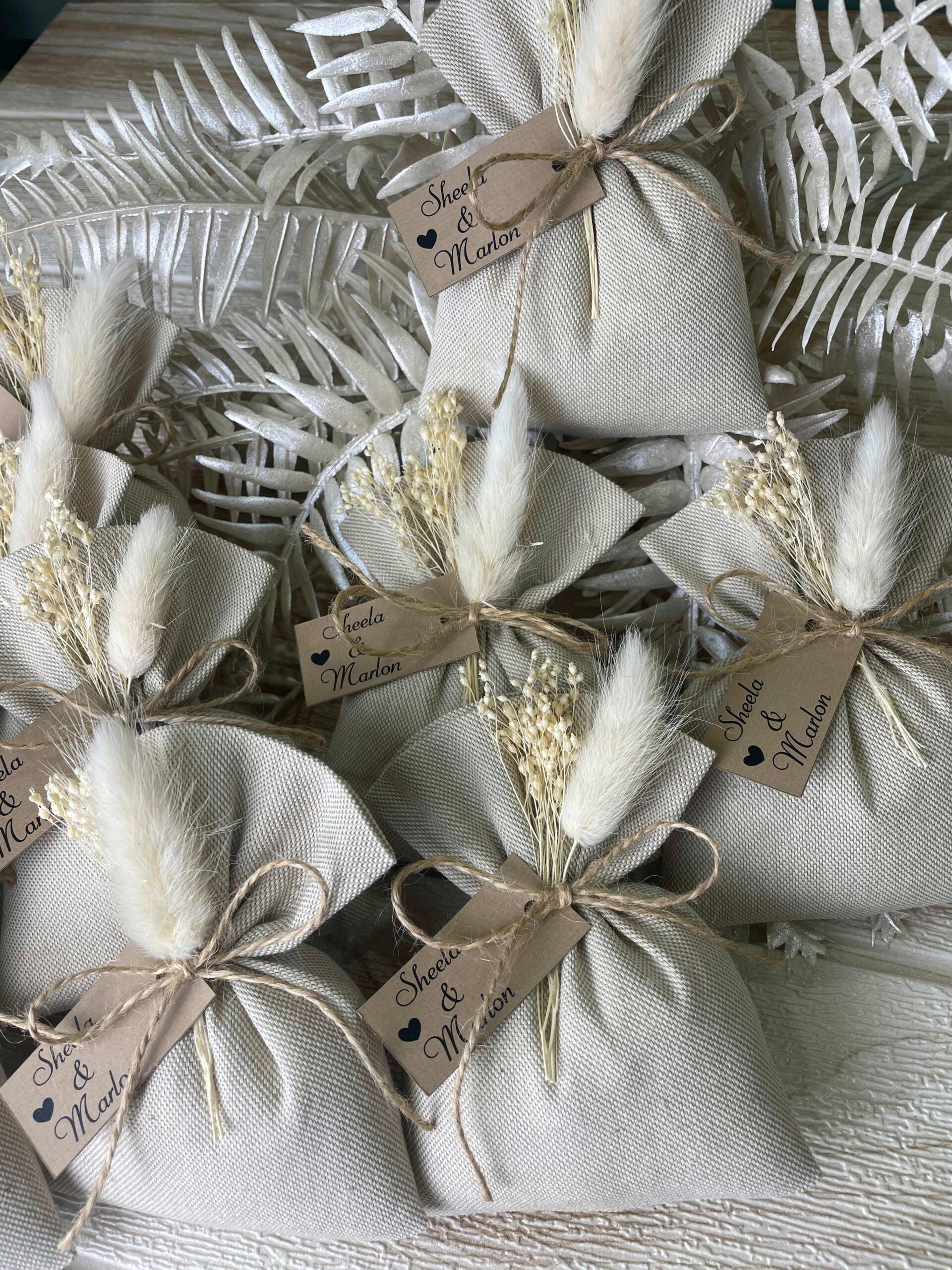 Sacchetto Sartoriale Colore Naturale con Fiori Essiccati - immagine 13