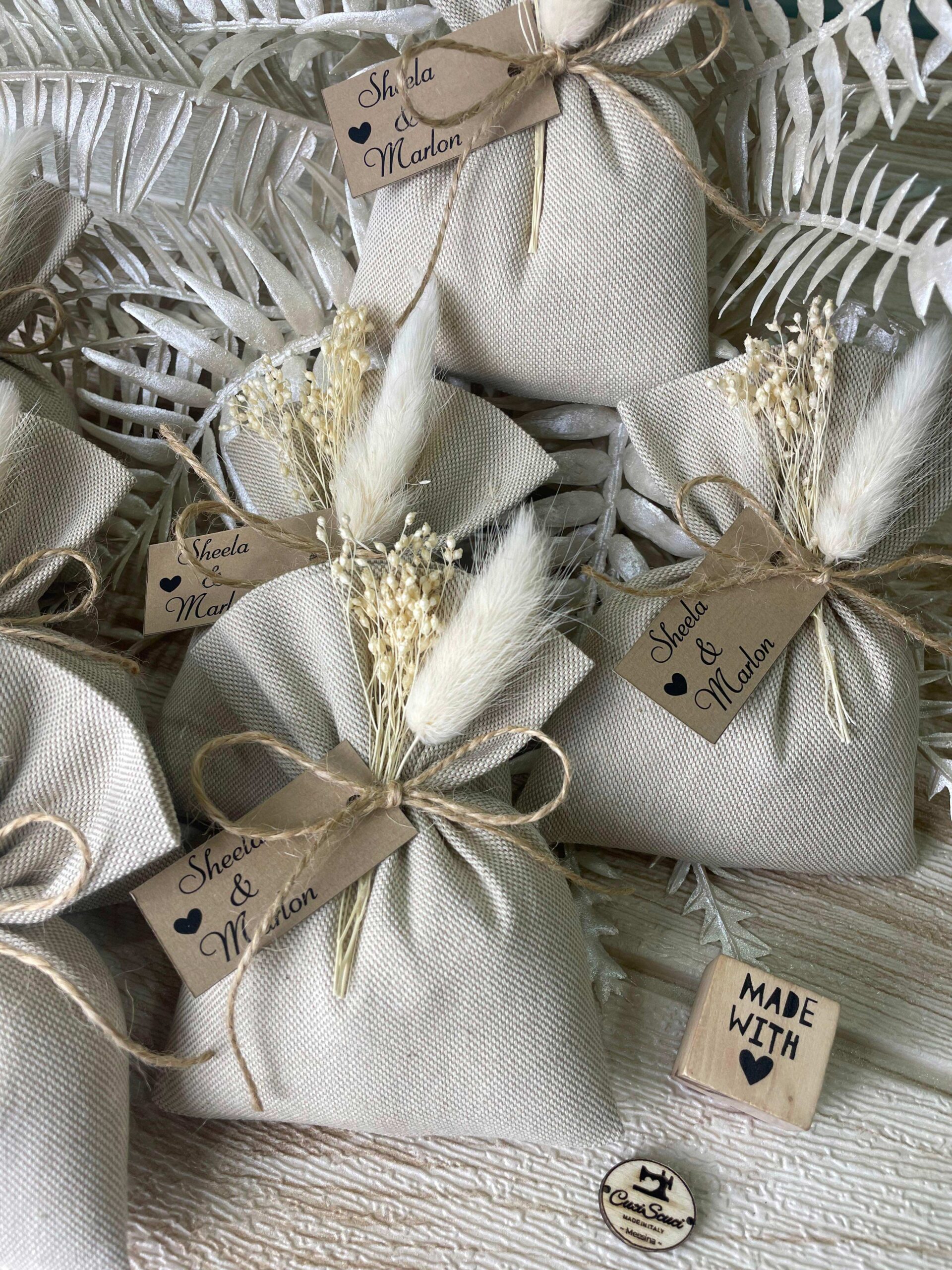 Sacchetto Sartoriale Colore Naturale con Fiori Essiccati - immagine 14