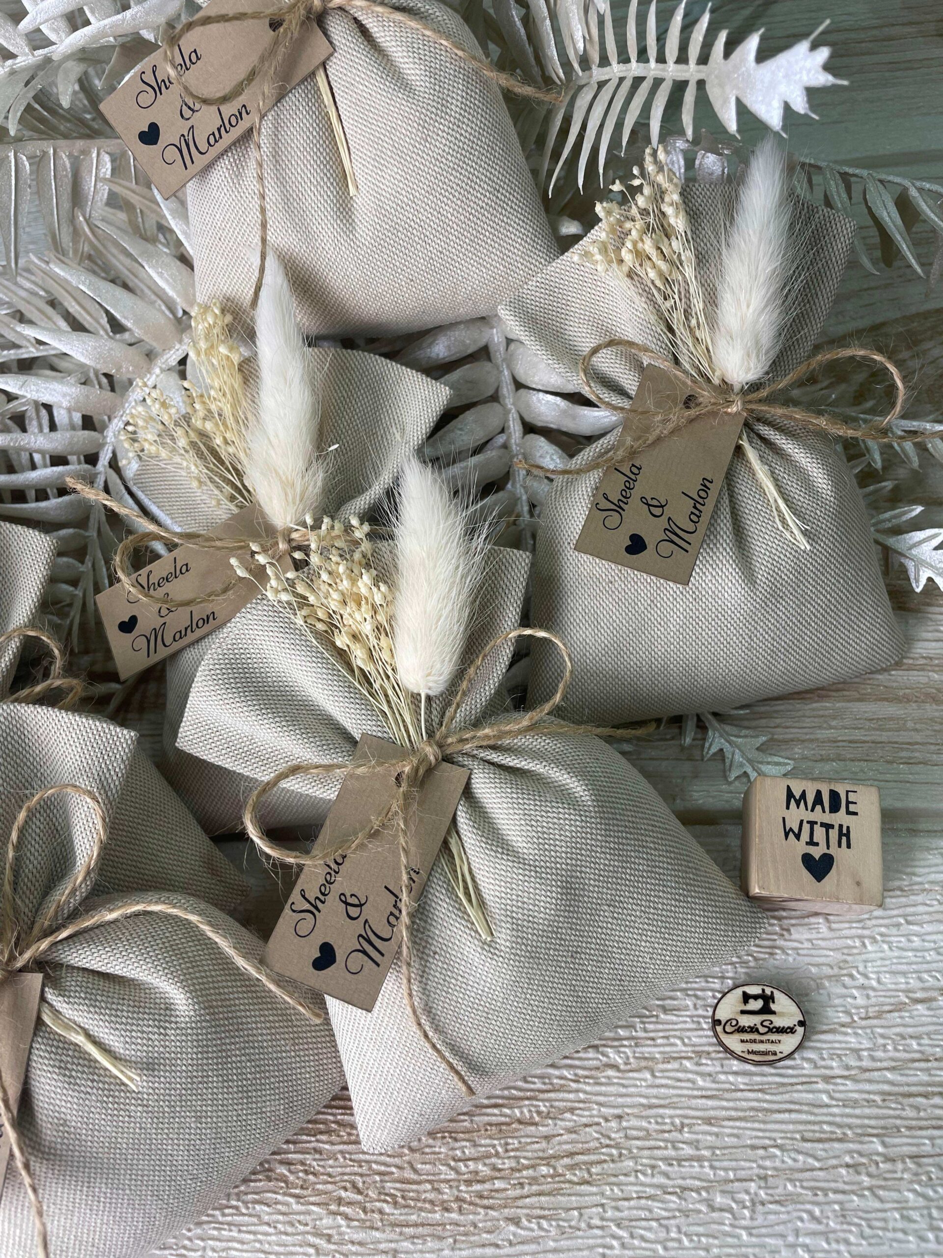 Sacchetto Sartoriale Colore Naturale con Fiori Essiccati - immagine 16