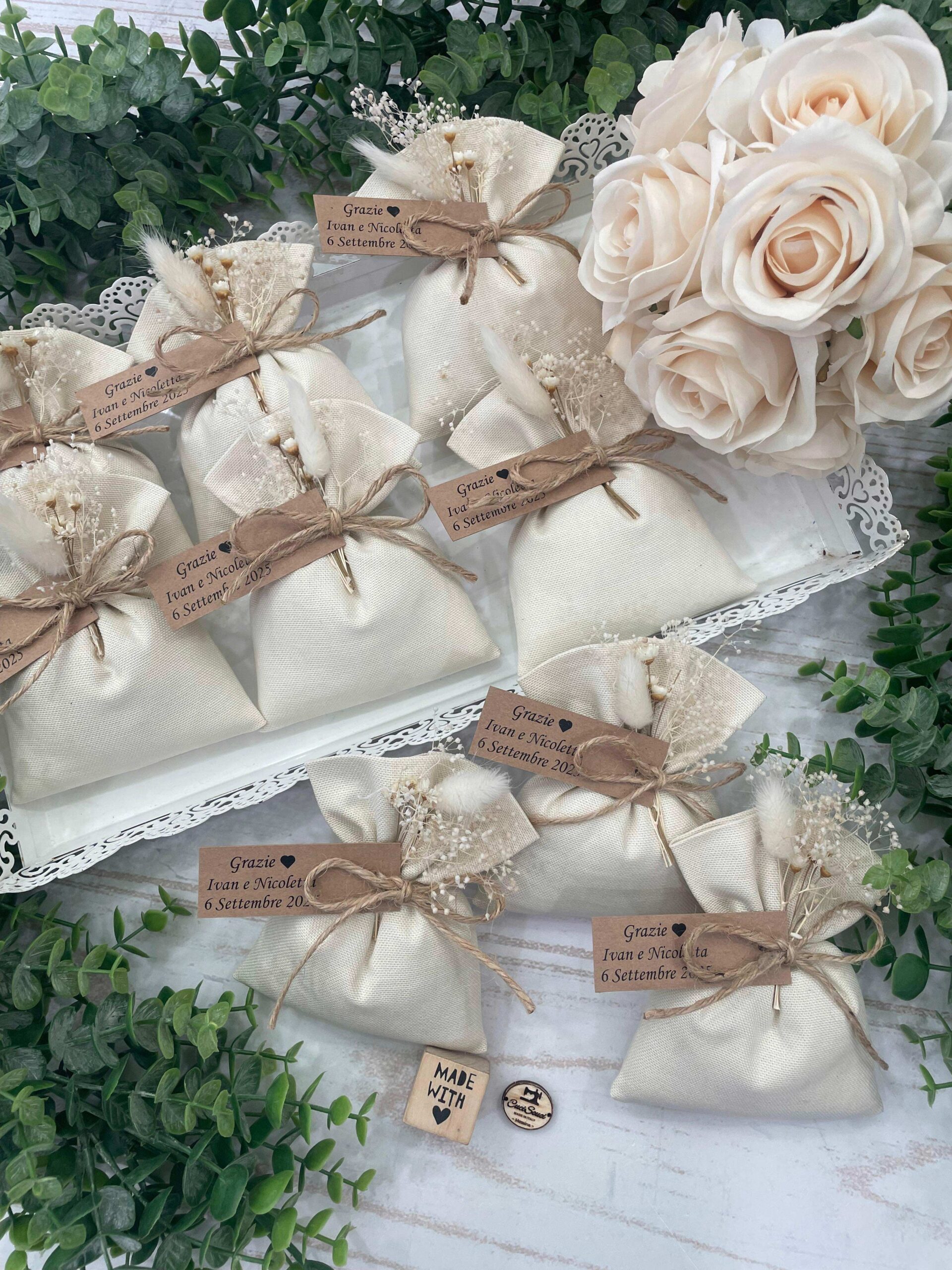 Sacchetto Sartoriale Colore Naturale con Fiori Essiccati - immagine 33