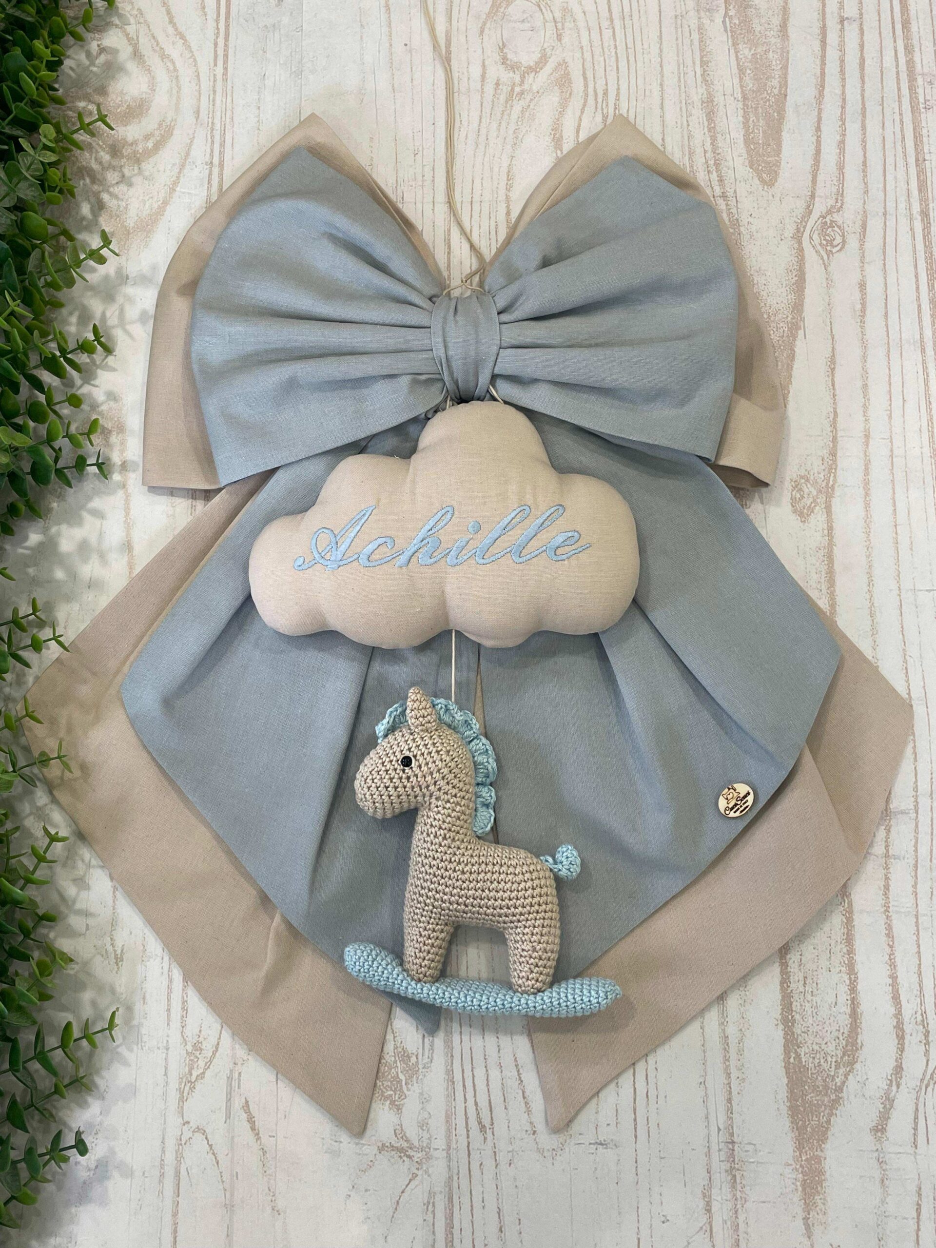 Coordinato Nascita Cavallino Amigurumi – Toni Nuvola e Mandorla - immagine 4