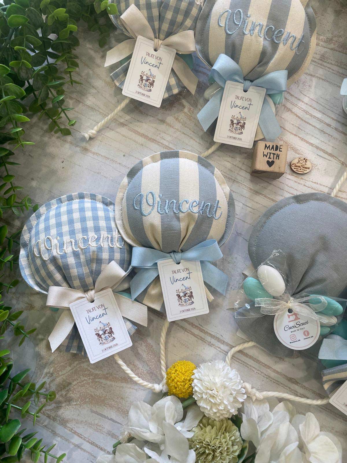 Sacchetto Sartoriale Palloncino Nuvola e Panna con Tag Personalizzato - immagine 71