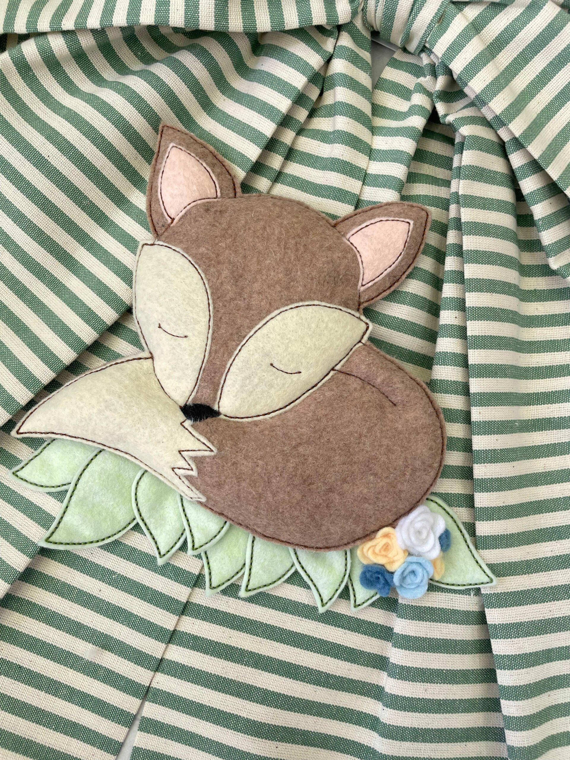 Fiocco Nascita Verde e Panna con Nome in Tricotin e Volpe - immagine 8