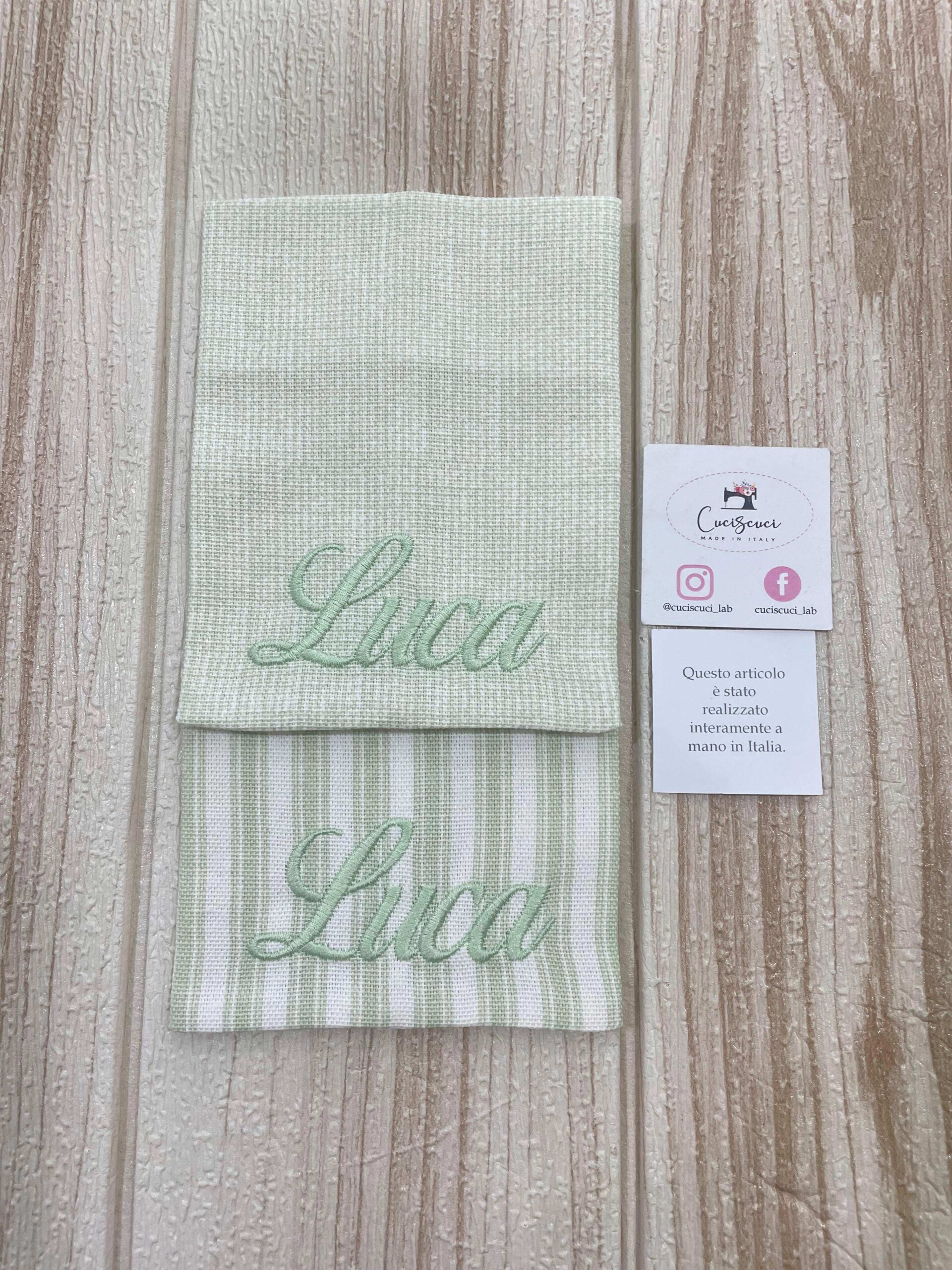 Sacchetto Sartoriale Verde Pastello con Ricamo - immagine 12