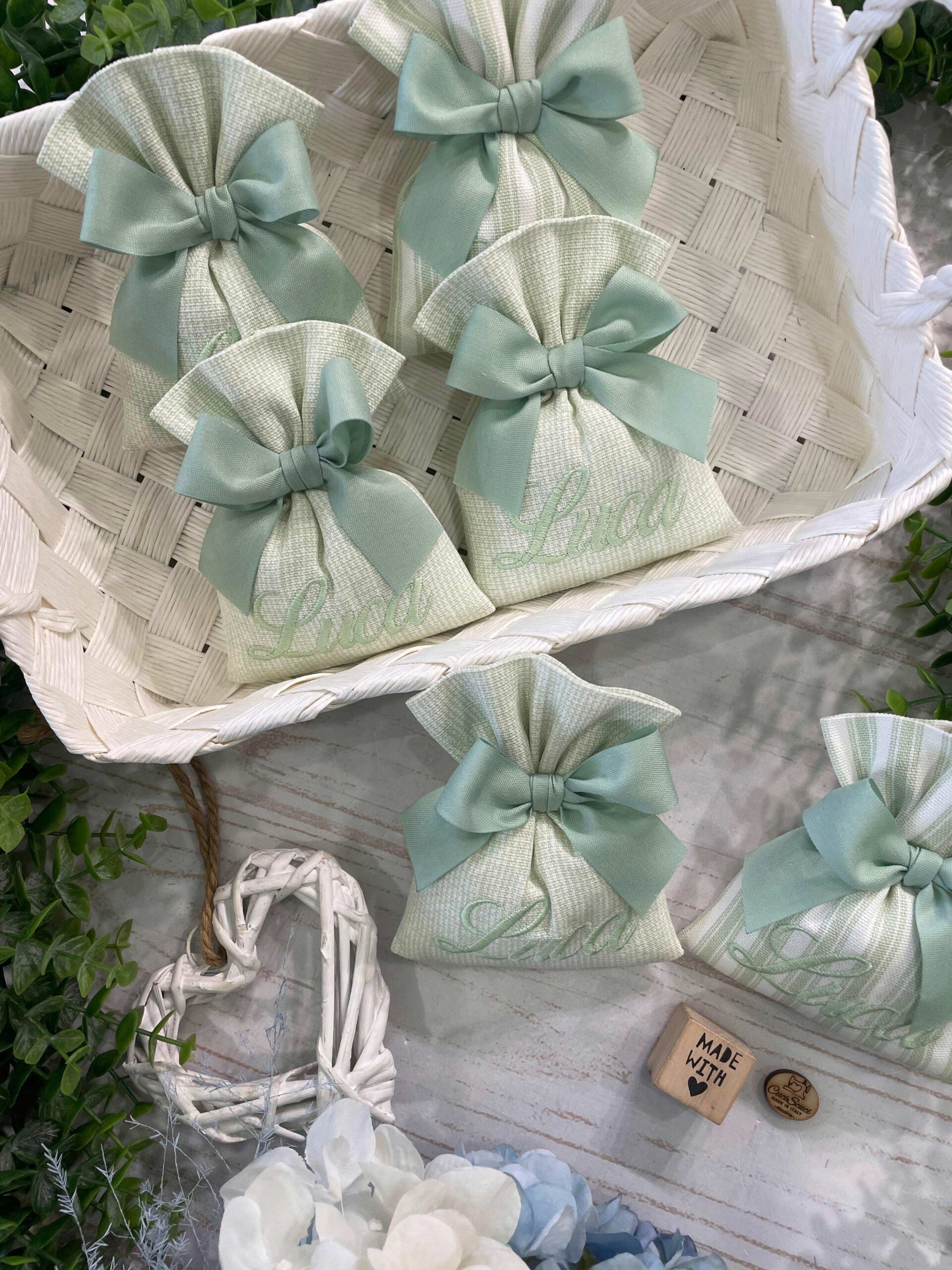 Sacchetto Sartoriale Verde Pastello con Ricamo - immagine 15