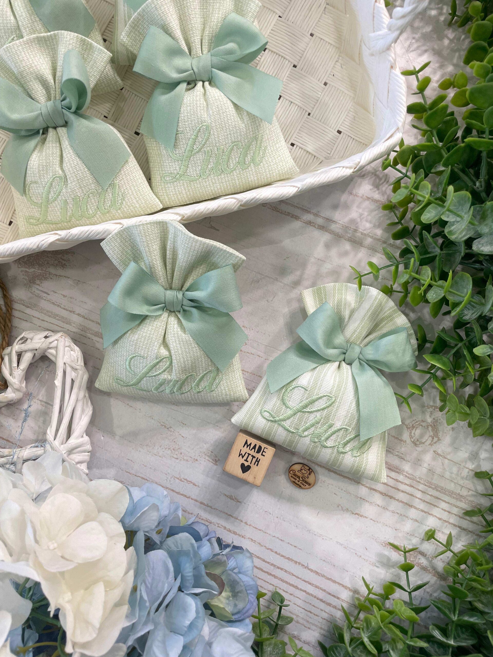 Sacchetto Sartoriale Verde Pastello con Ricamo - immagine 16