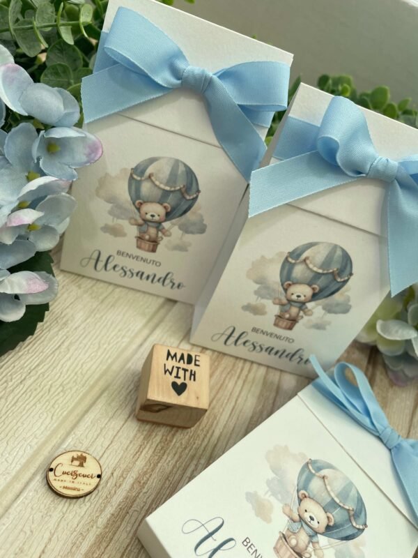 Porta Confetti Personalizzati Teddy Balloon - immagine 2