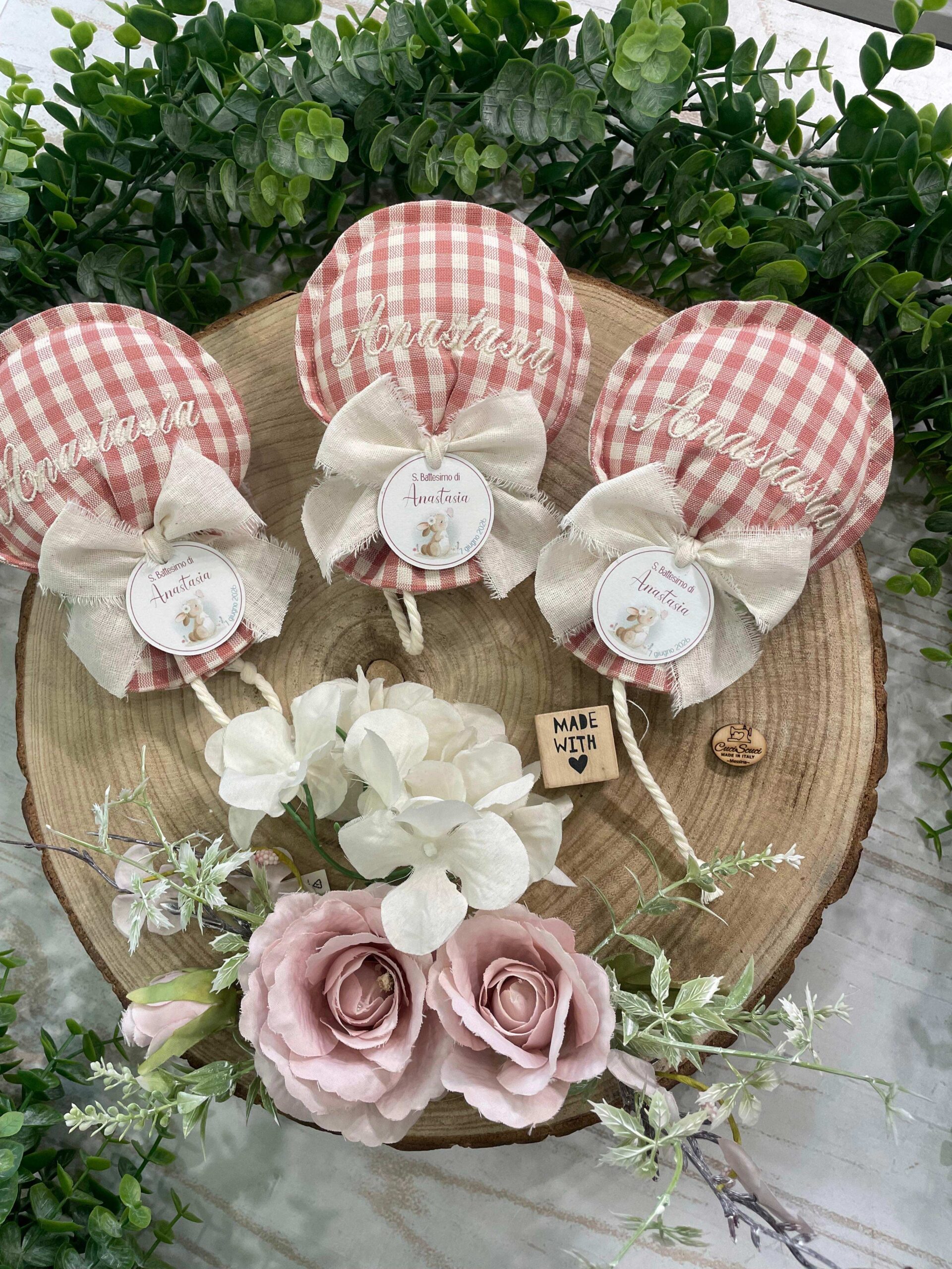 Sacchetto Sartoriale Palloncino Rosa Antico e Panna con Tag Personalizzato - immagine 50