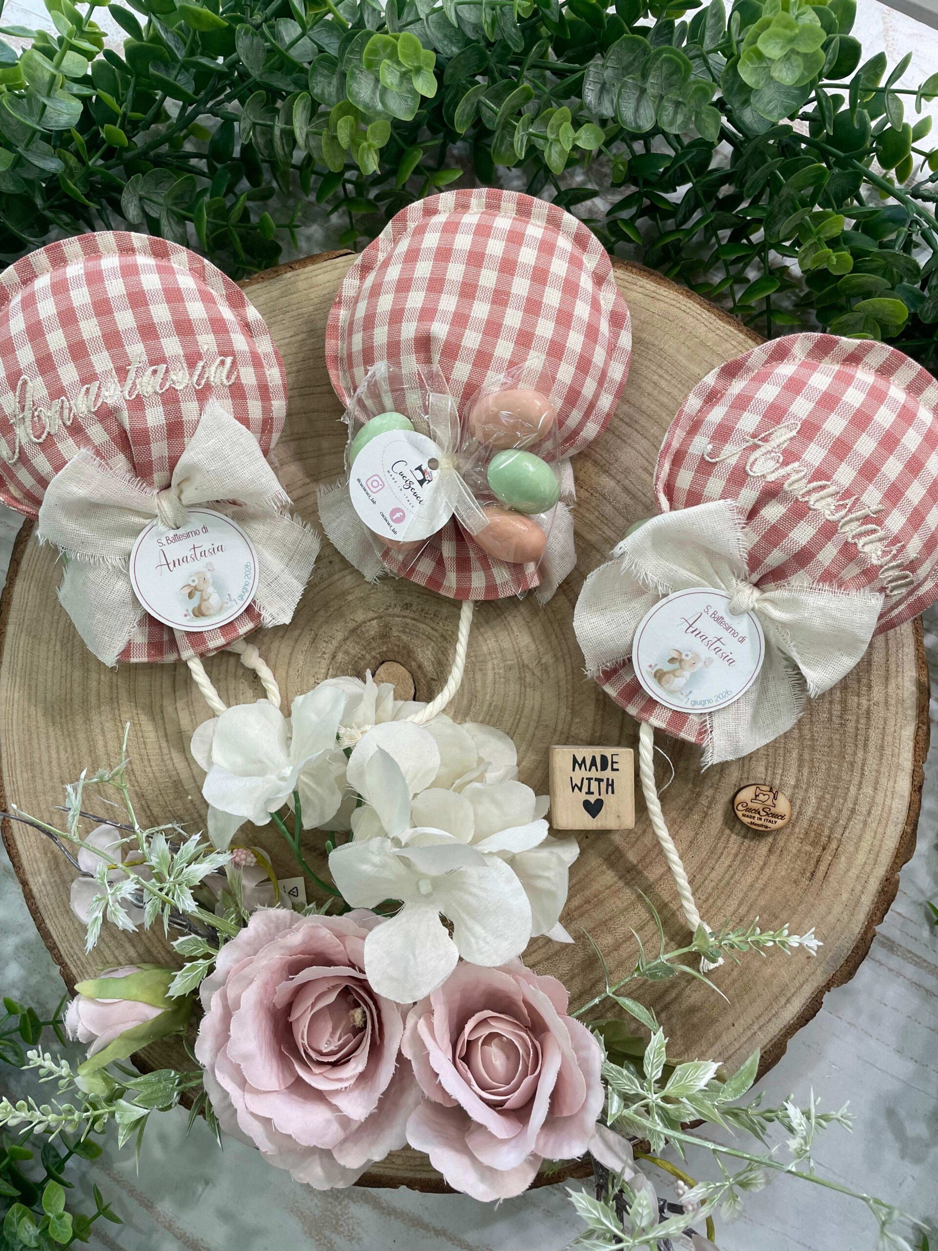 Sacchetto Sartoriale Palloncino Rosa Antico e Panna con Tag Personalizzato - immagine 51