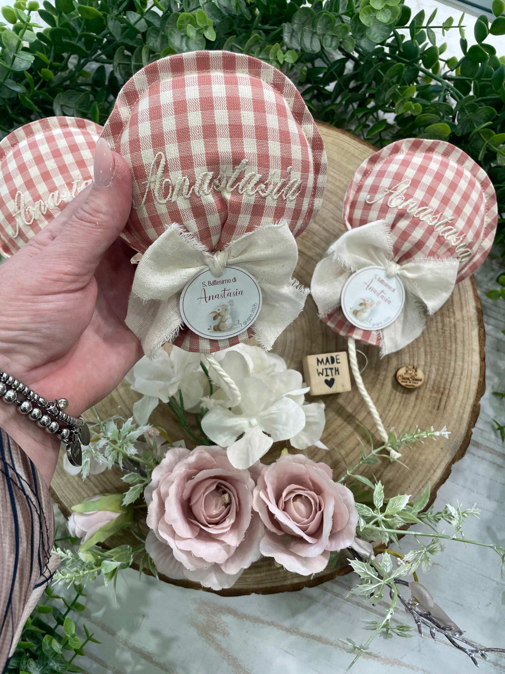 Sacchetto Sartoriale Palloncino Rosa Antico e Panna con Tag Personalizzato - immagine 52