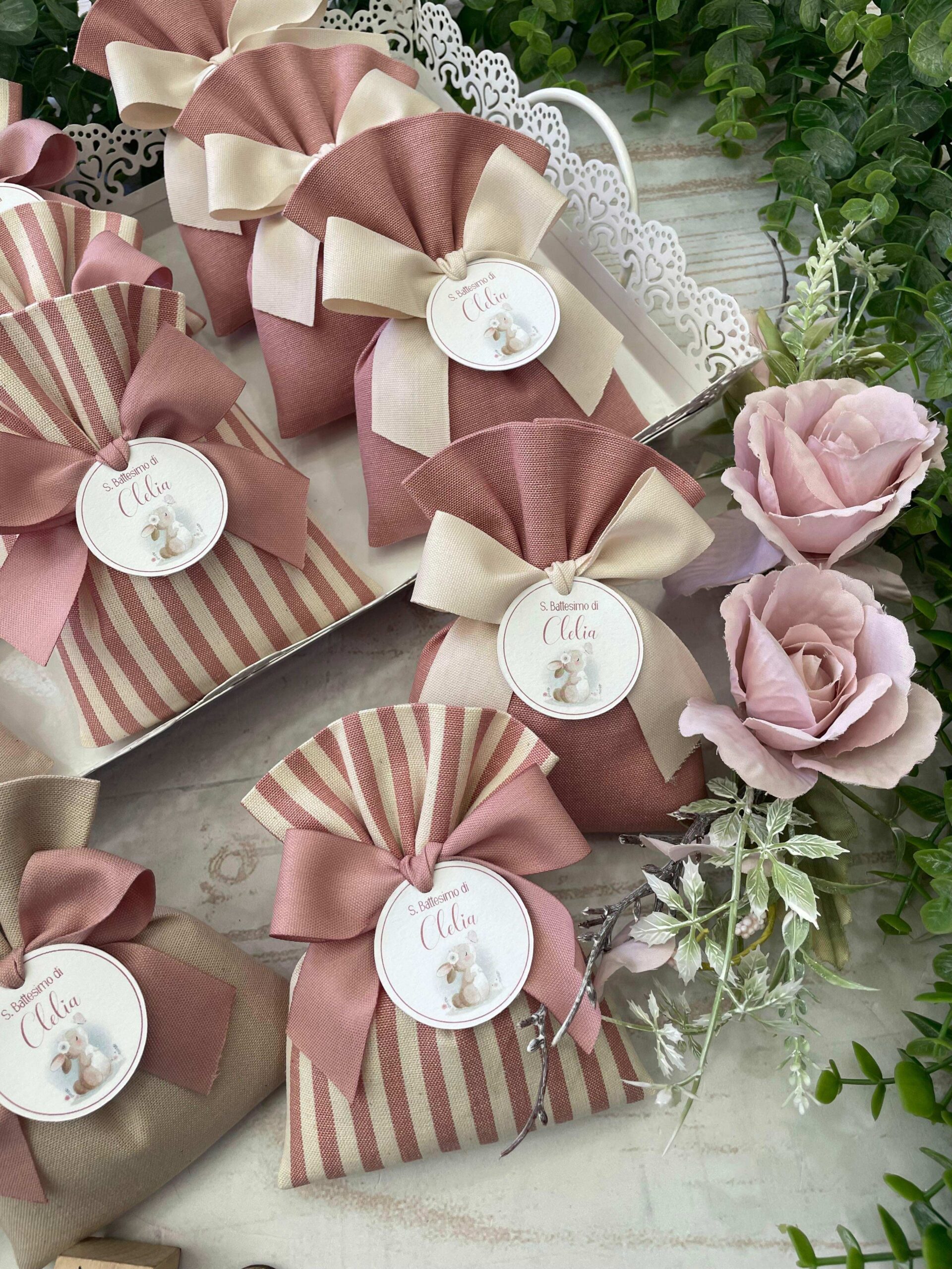 Sacchetto Sartoriale Rosa Antico e Mandorla con Tag Personalizzato - immagine 26