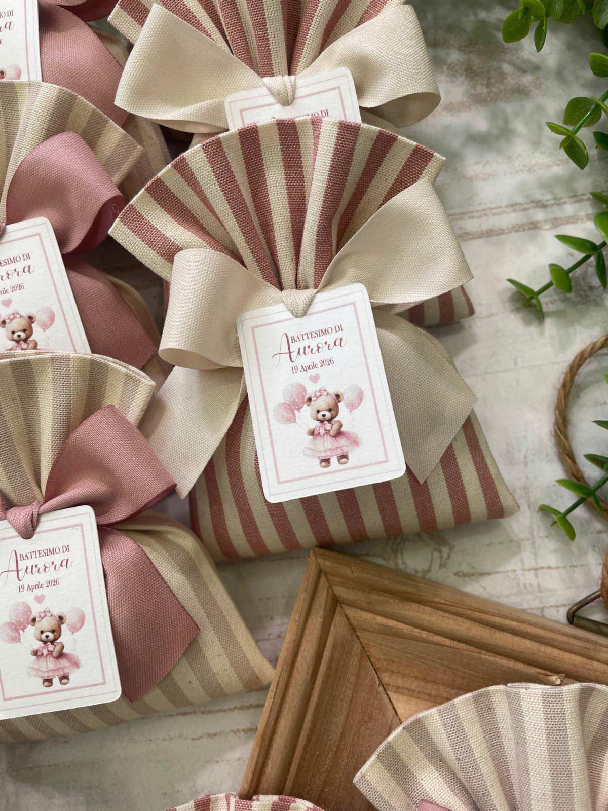 Sacchetto Sartoriale Rosa Antico e Mandorla con Tag Personalizzato - immagine 31