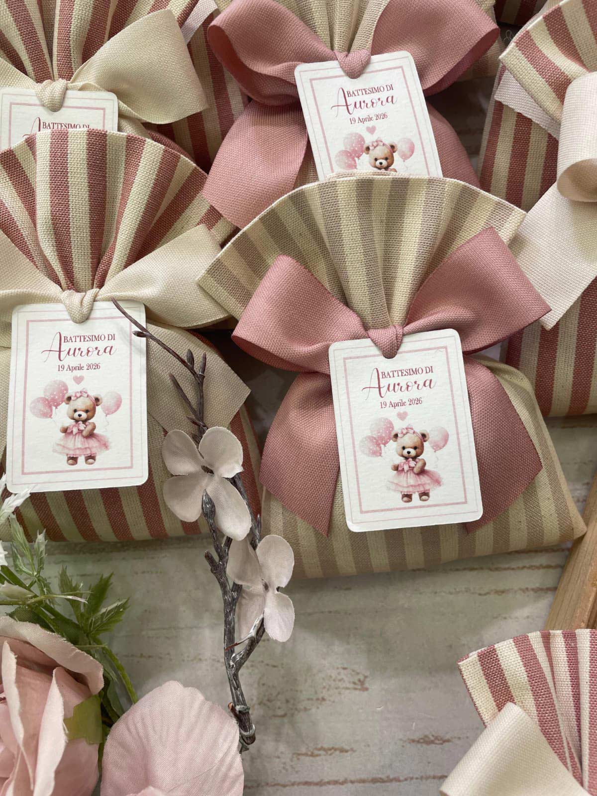 Sacchetto Sartoriale Rosa Antico e Mandorla con Tag Personalizzato - immagine 32