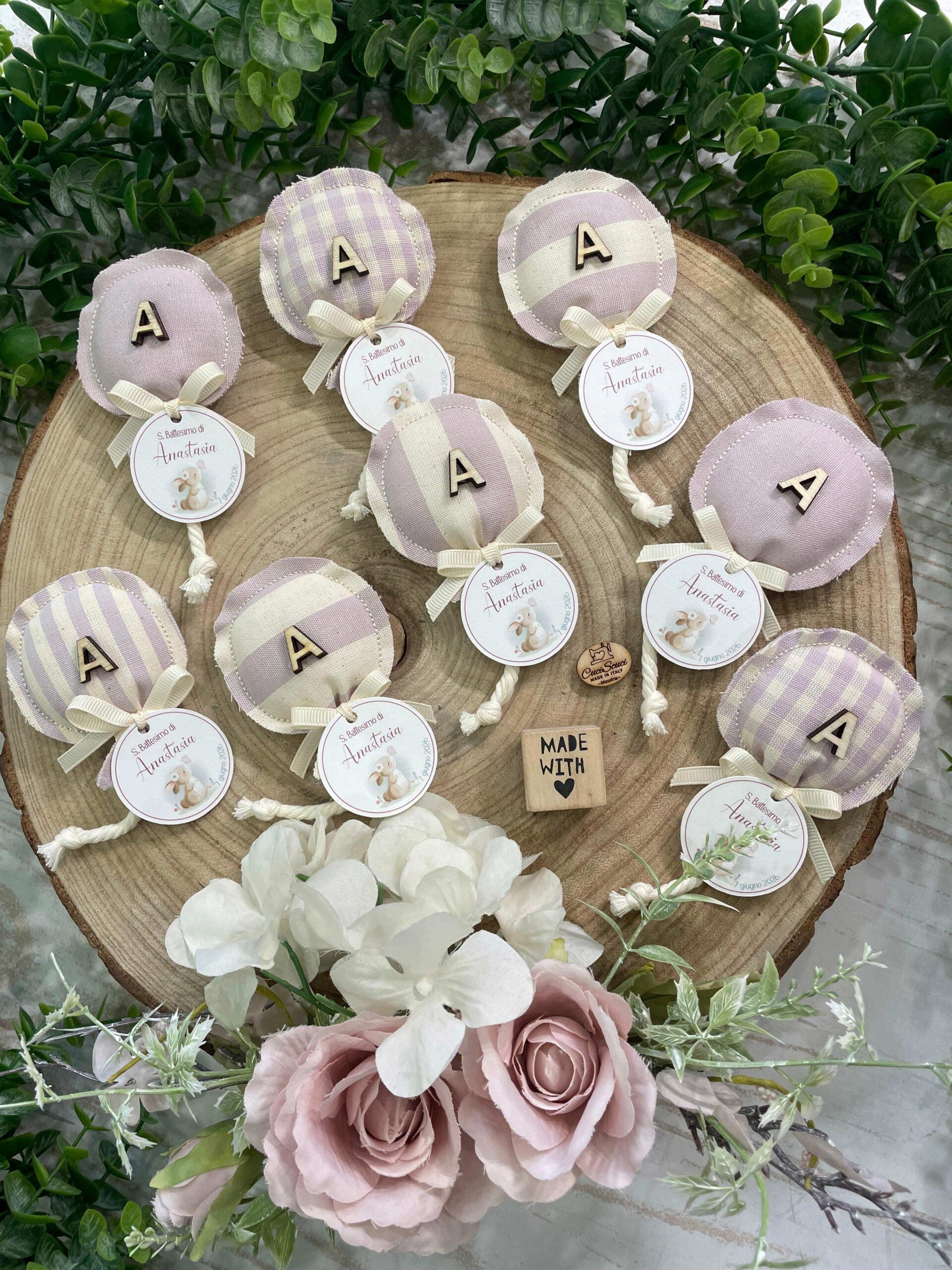 Mini Palloncino Lilla e Provenza con Iniziale in Legno e Tag Personalizzato - immagine 8