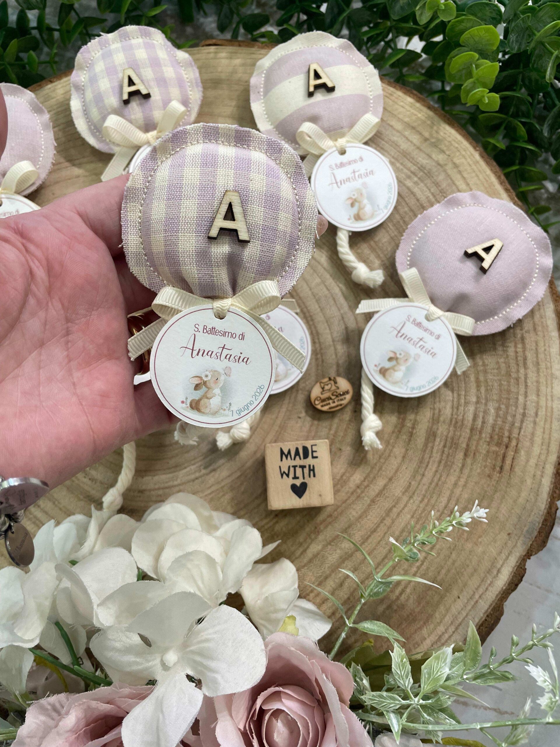 Mini Palloncino Lilla e Provenza con Iniziale in Legno e Tag Personalizzato - immagine 10