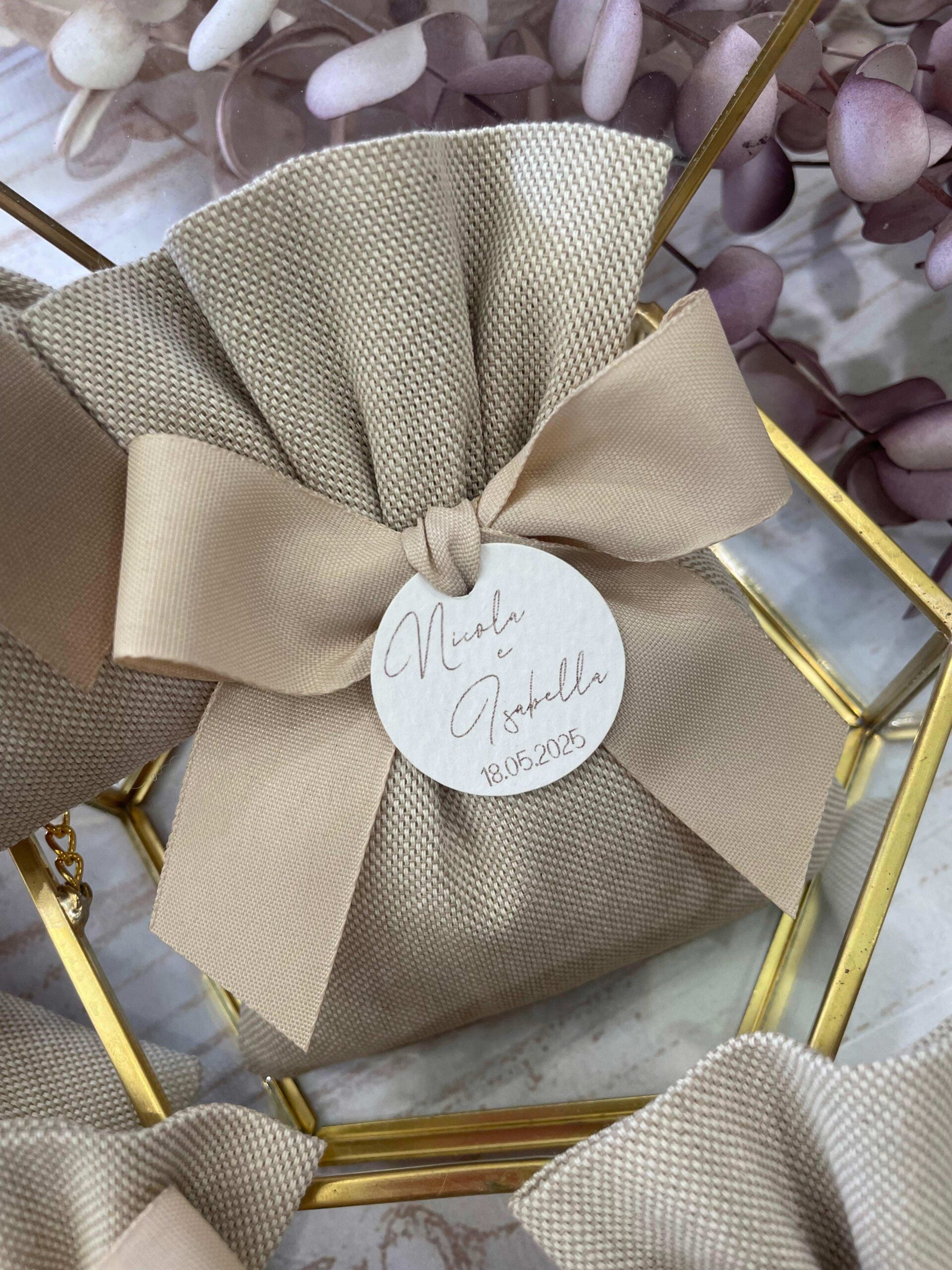 Sacchetto Sartoriale Colore Naturale con Tag Personalizzato - immagine 3