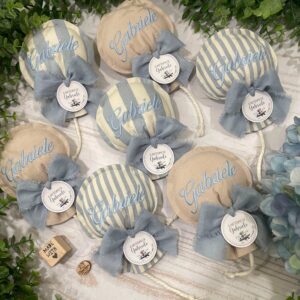Sacchetto Sartoriale Palloncino Nuvola e Mandorla con Tag Personalizzato