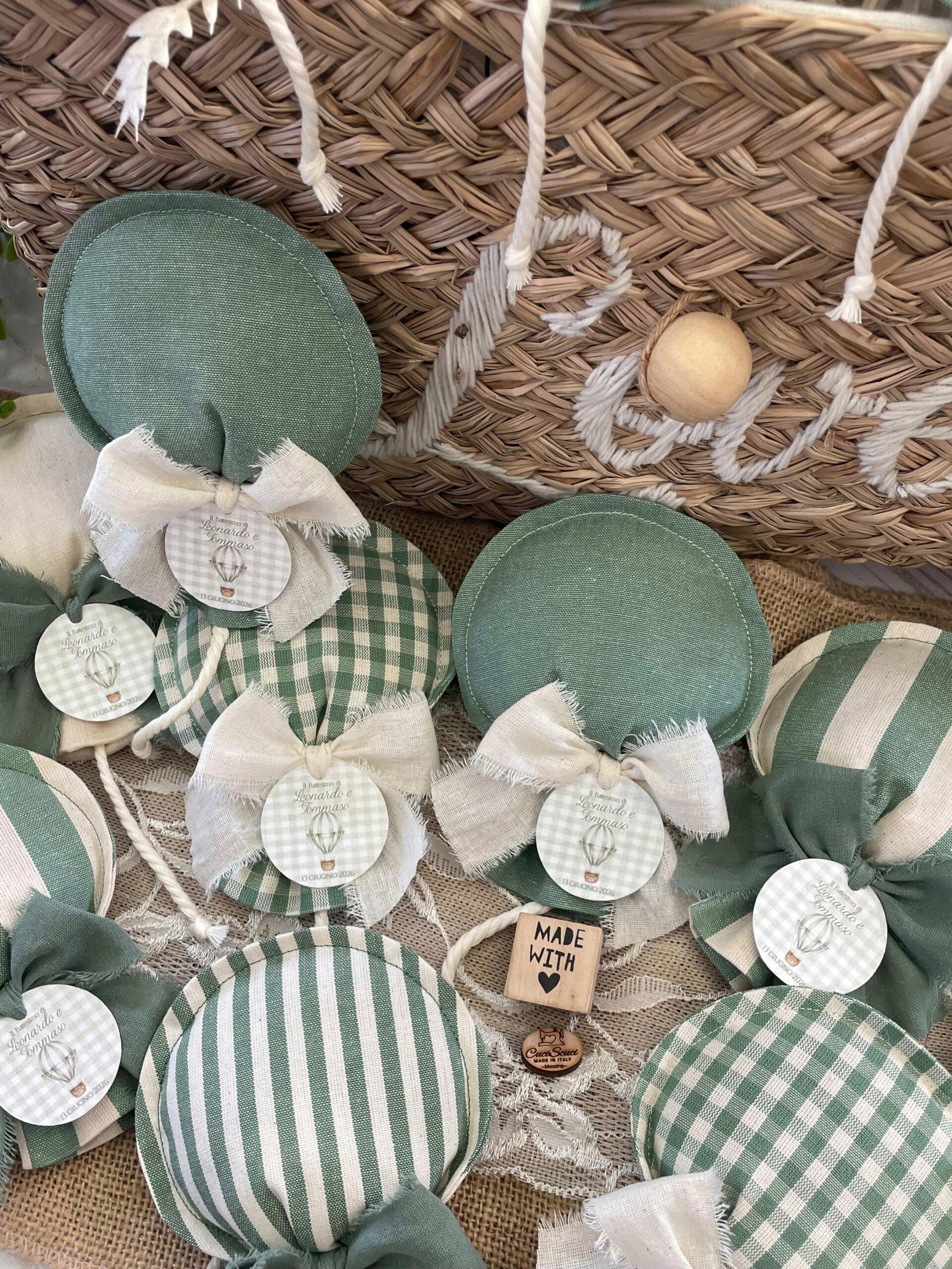 Sacchetto Sartoriale Palloncino Colore a Scelta con Lavanda, Confetti e Tag Personalizzato - immagine 12