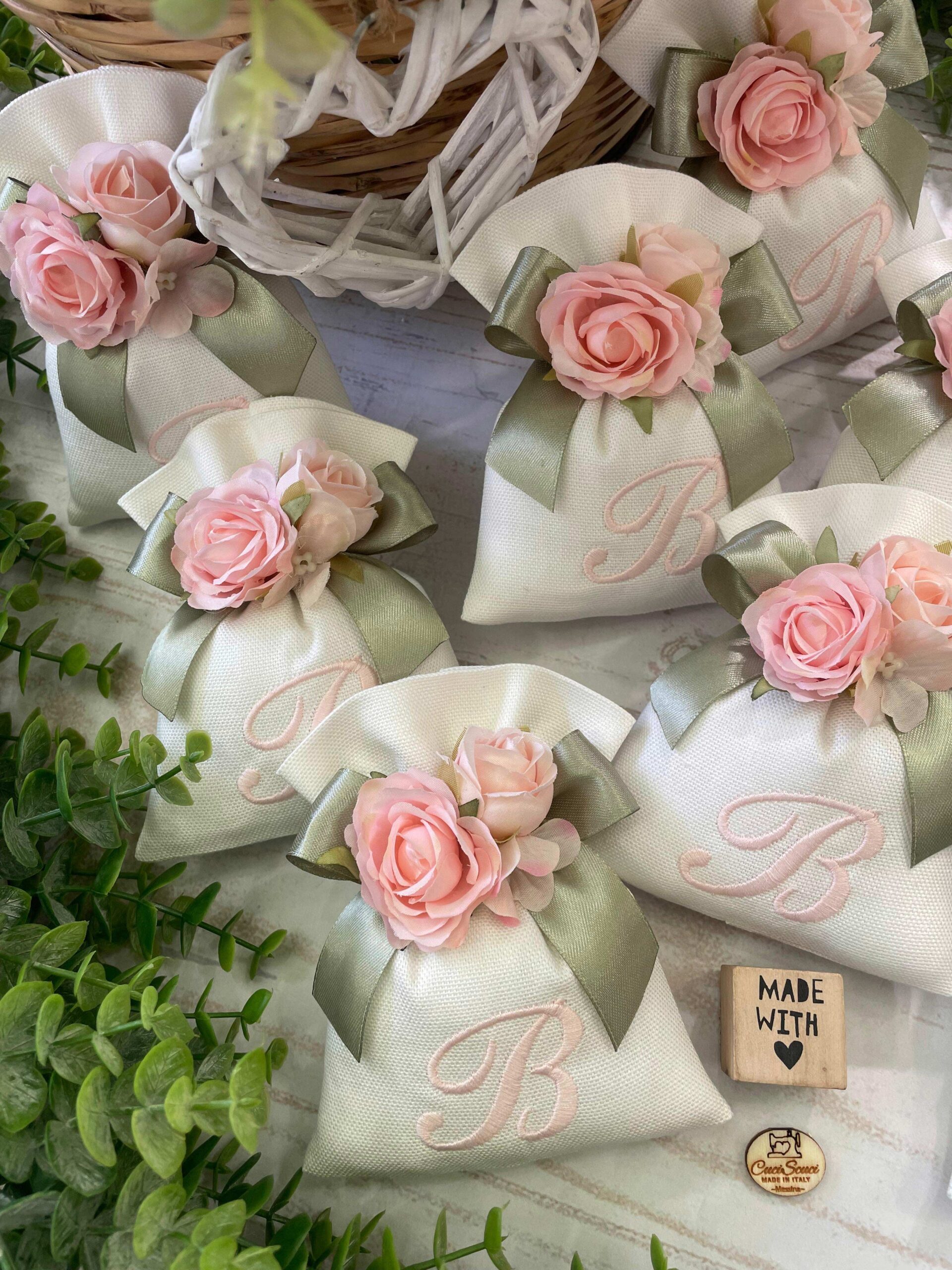 Sacchetto Sartoriale Seta con Applicazione Fiori con Ricamo - immagine 2