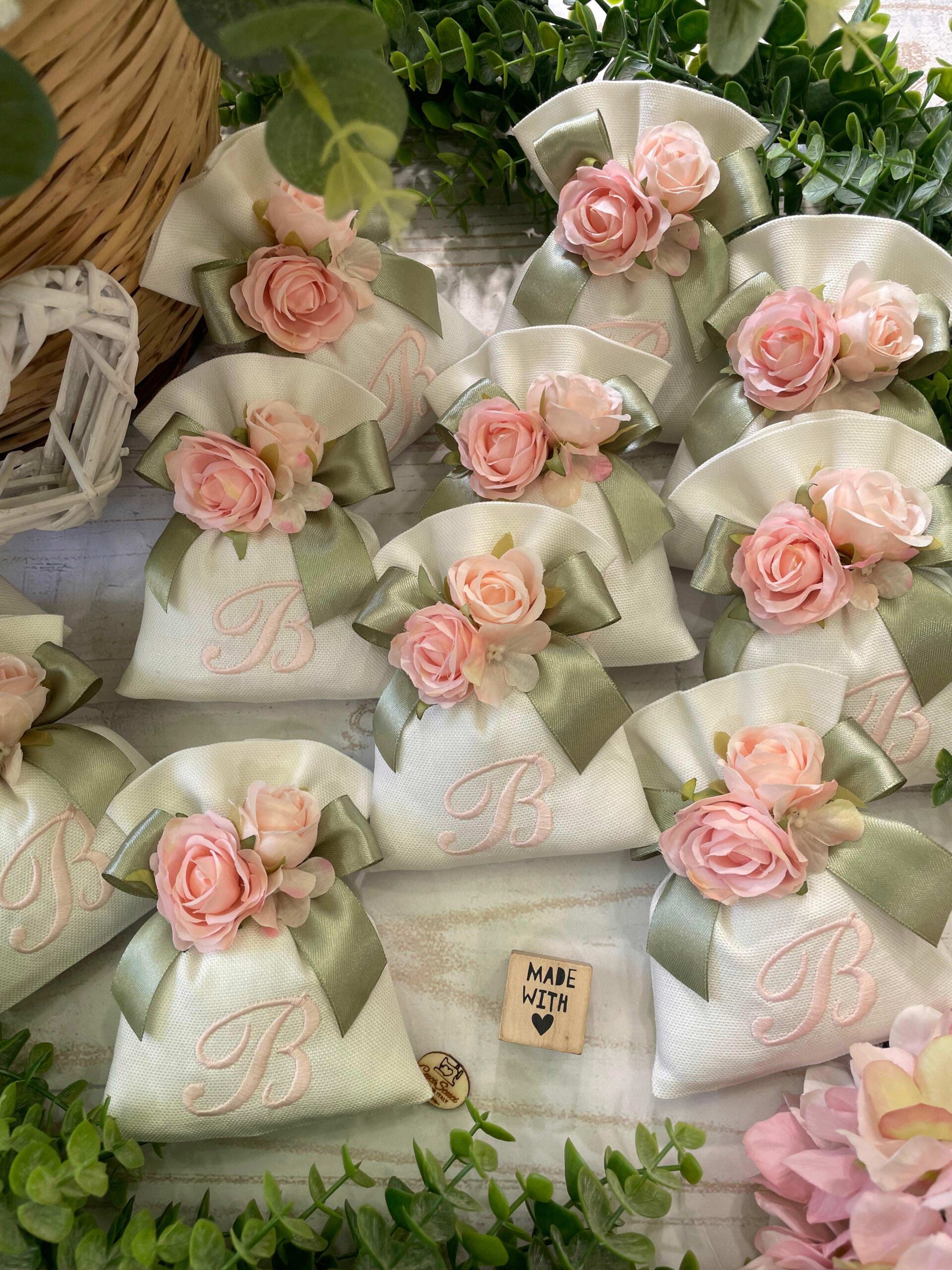 Sacchetto Sartoriale Seta con Applicazione Fiori con Ricamo - immagine 3