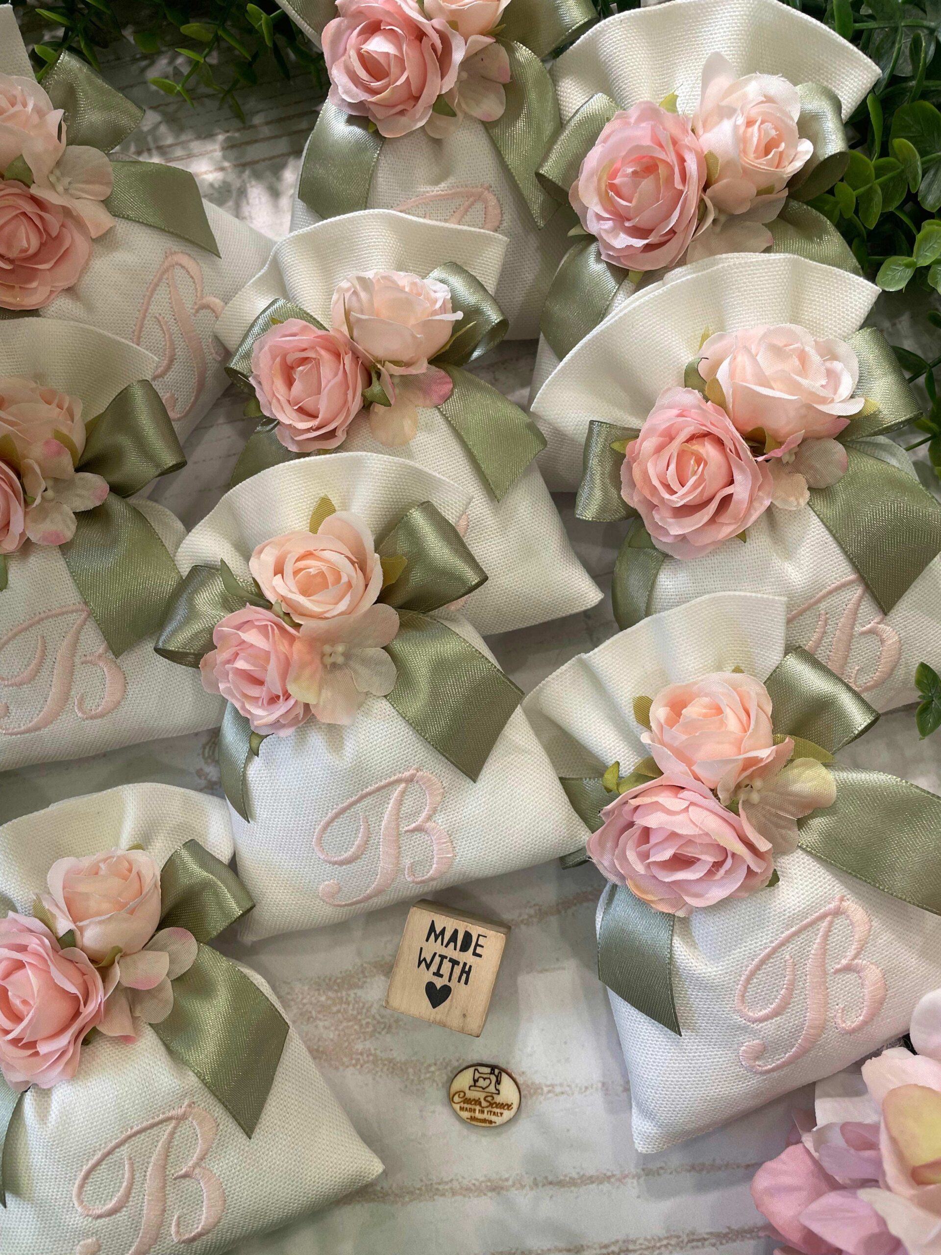 Sacchetto Sartoriale Seta con Applicazione Fiori con Ricamo - immagine 4