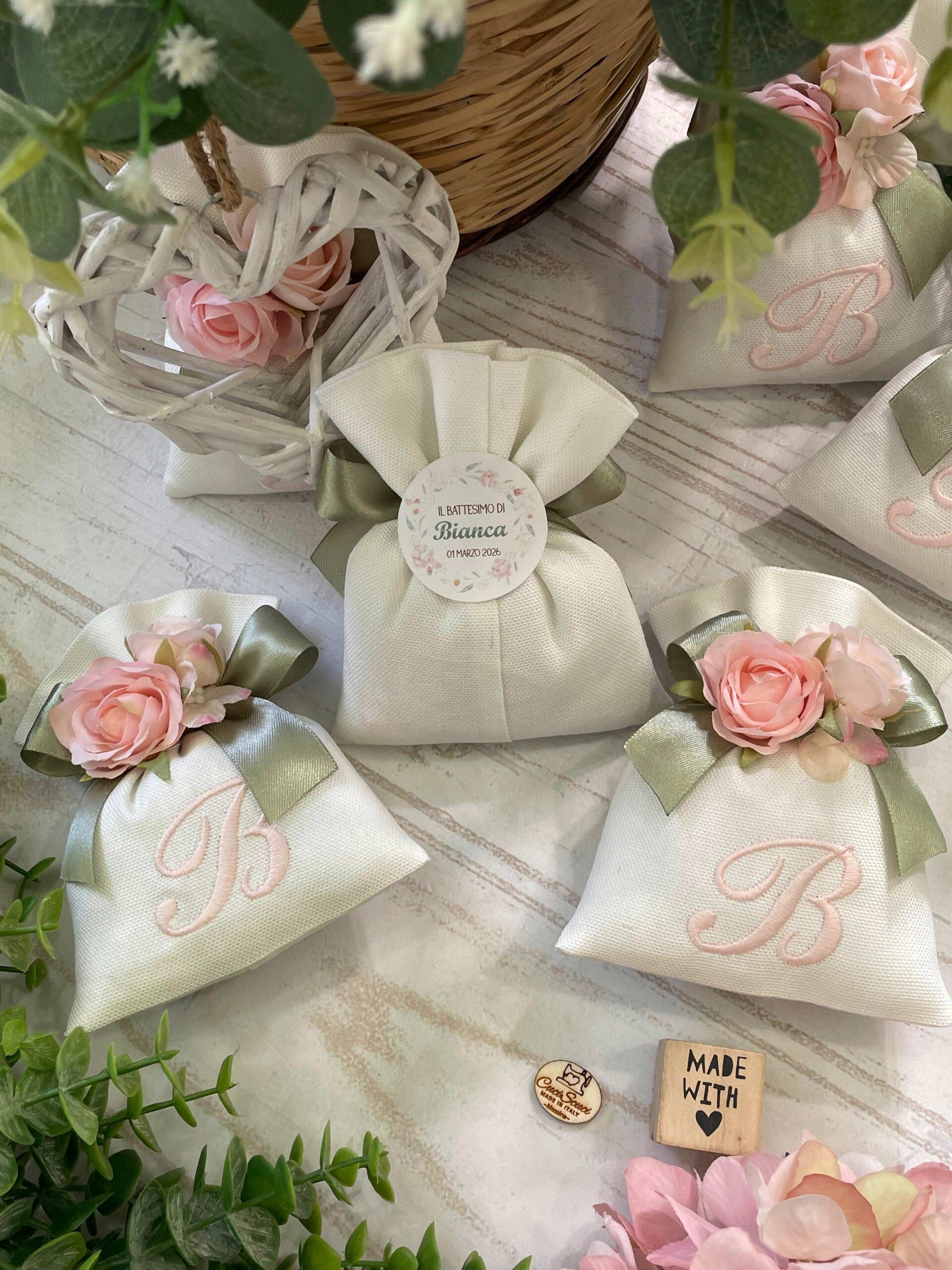 Sacchetto Sartoriale Seta con Applicazione Fiori con Ricamo - immagine 5