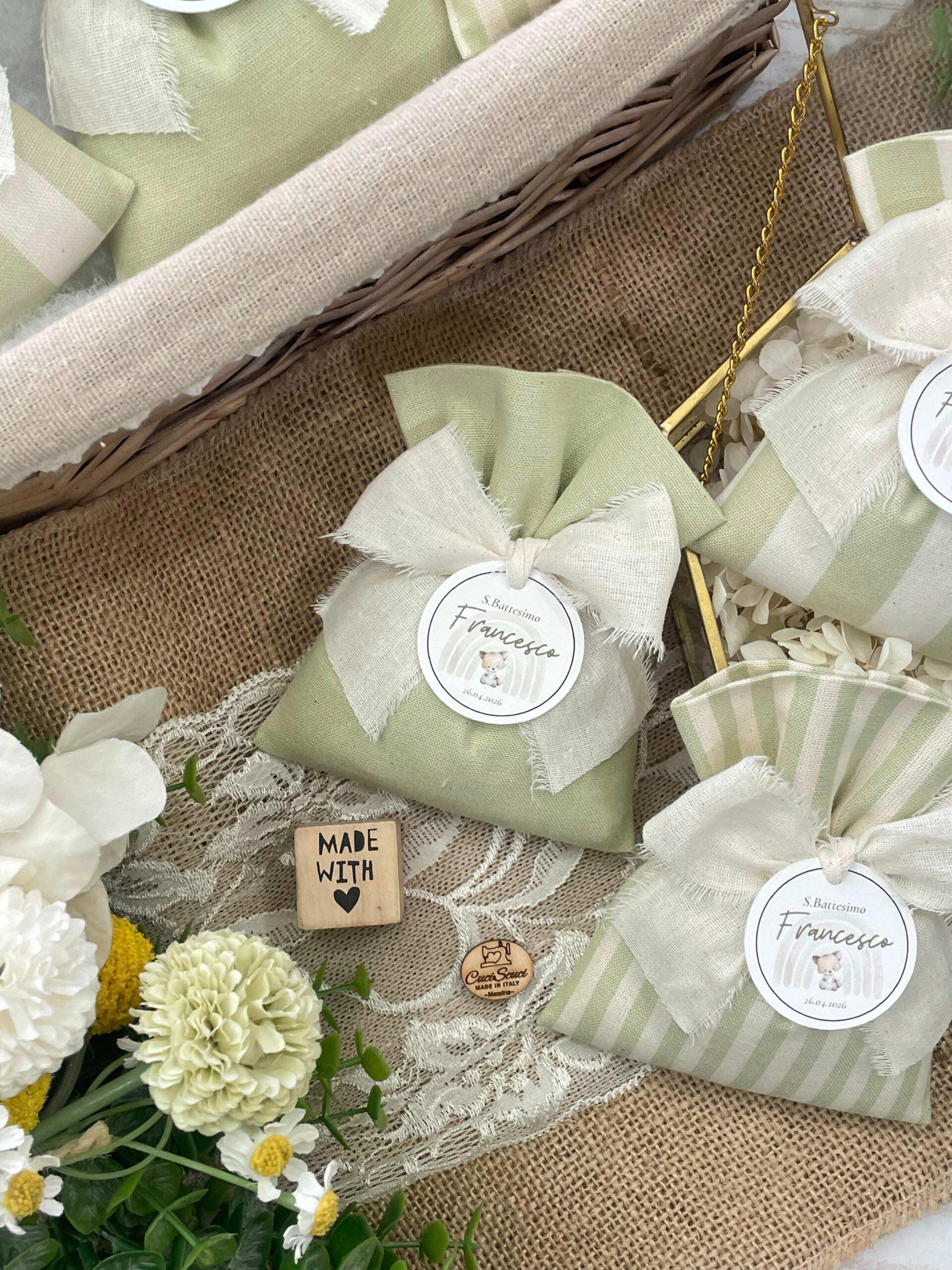 Sacchetto Sartoriale Verde Olio con Tag Personalizzato - immagine 7