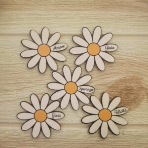 Calamita Margherita in Legno Personalizzata Taglio Laser
