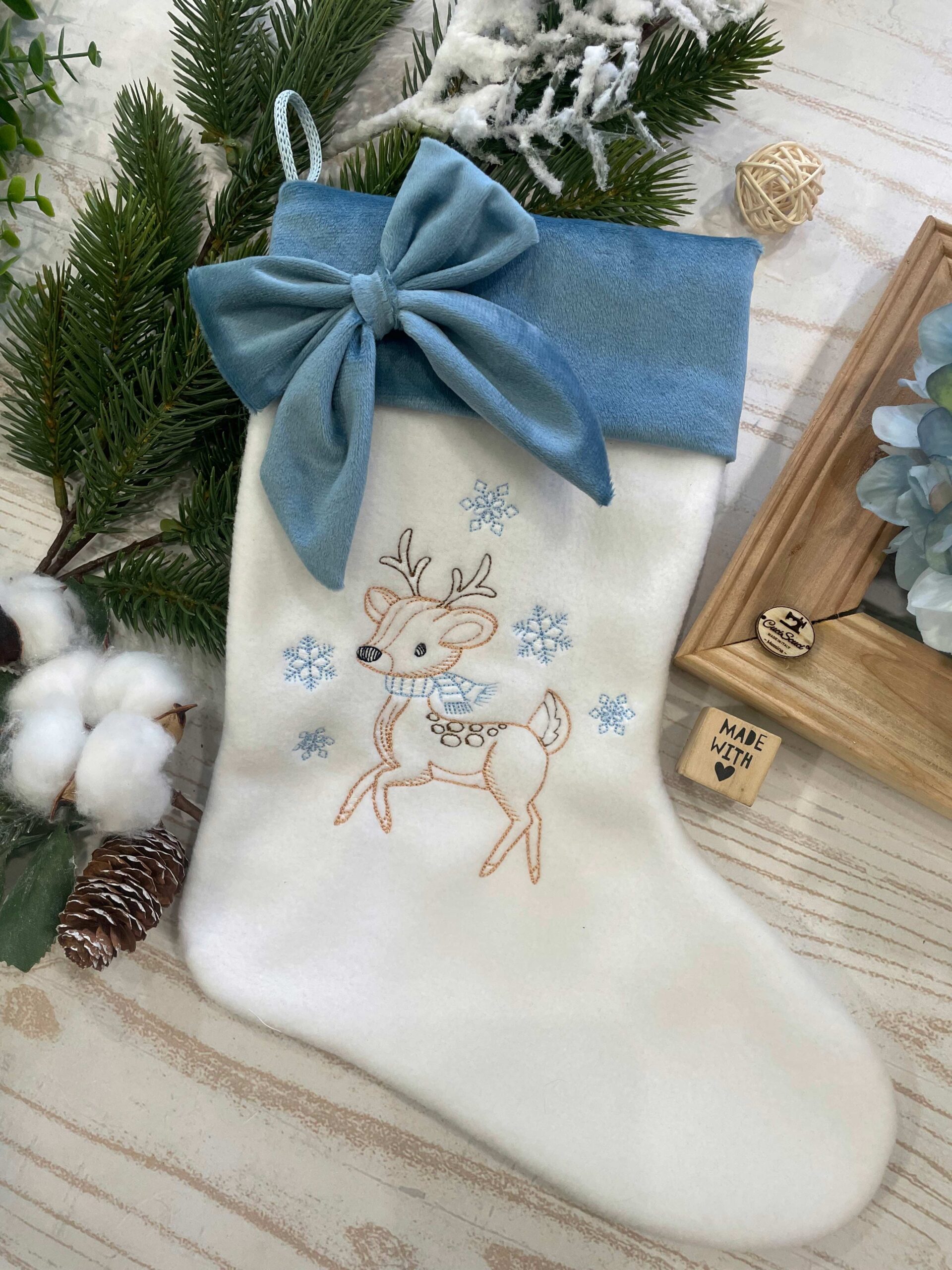 Calza Natalizia con Ricamo Cerbiatto - immagine 7