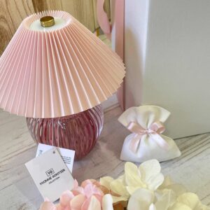 Lampada Paralume Plisse Rosa Antico Yvonne Gontier