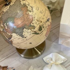 Mappamondo Decorativo con Piedistallo Dorato Ø 14