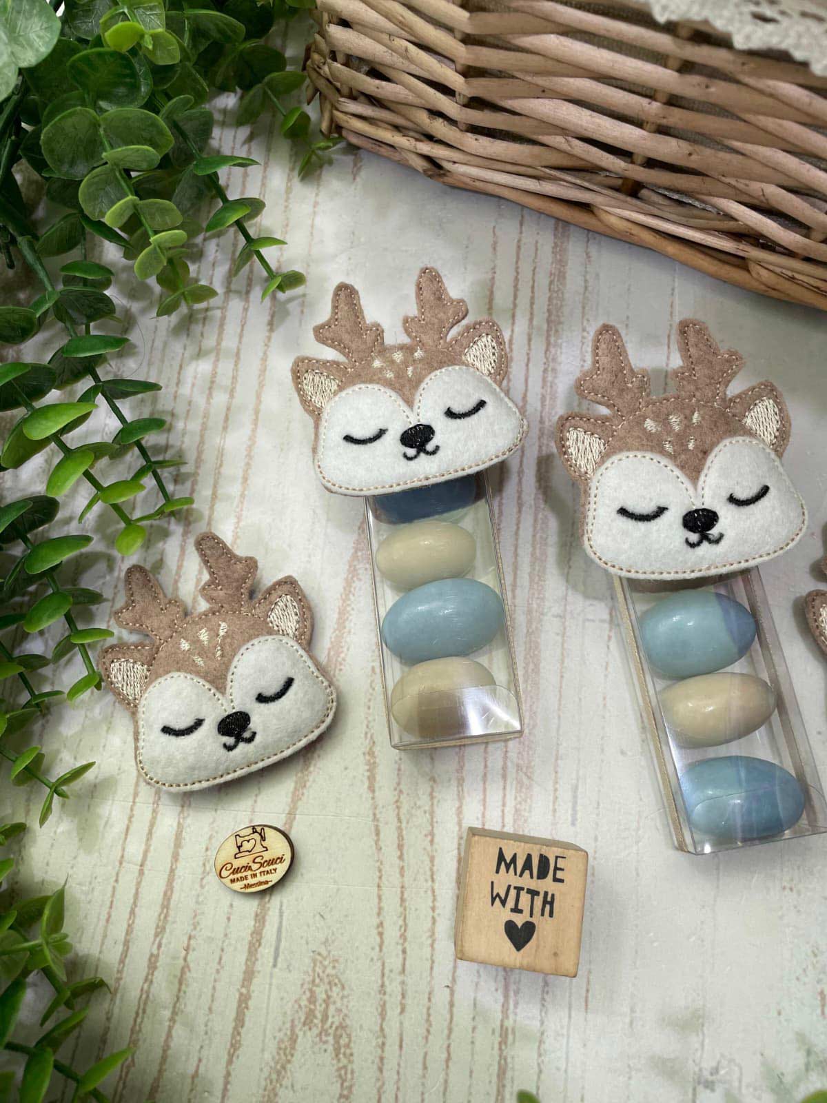 Scatolina Porta Confetti con Renna in Pannolenci - immagine 3