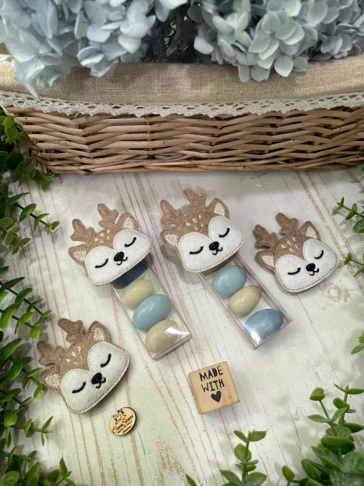 Scatolina Porta Confetti con Renna in Pannolenci - immagine 4