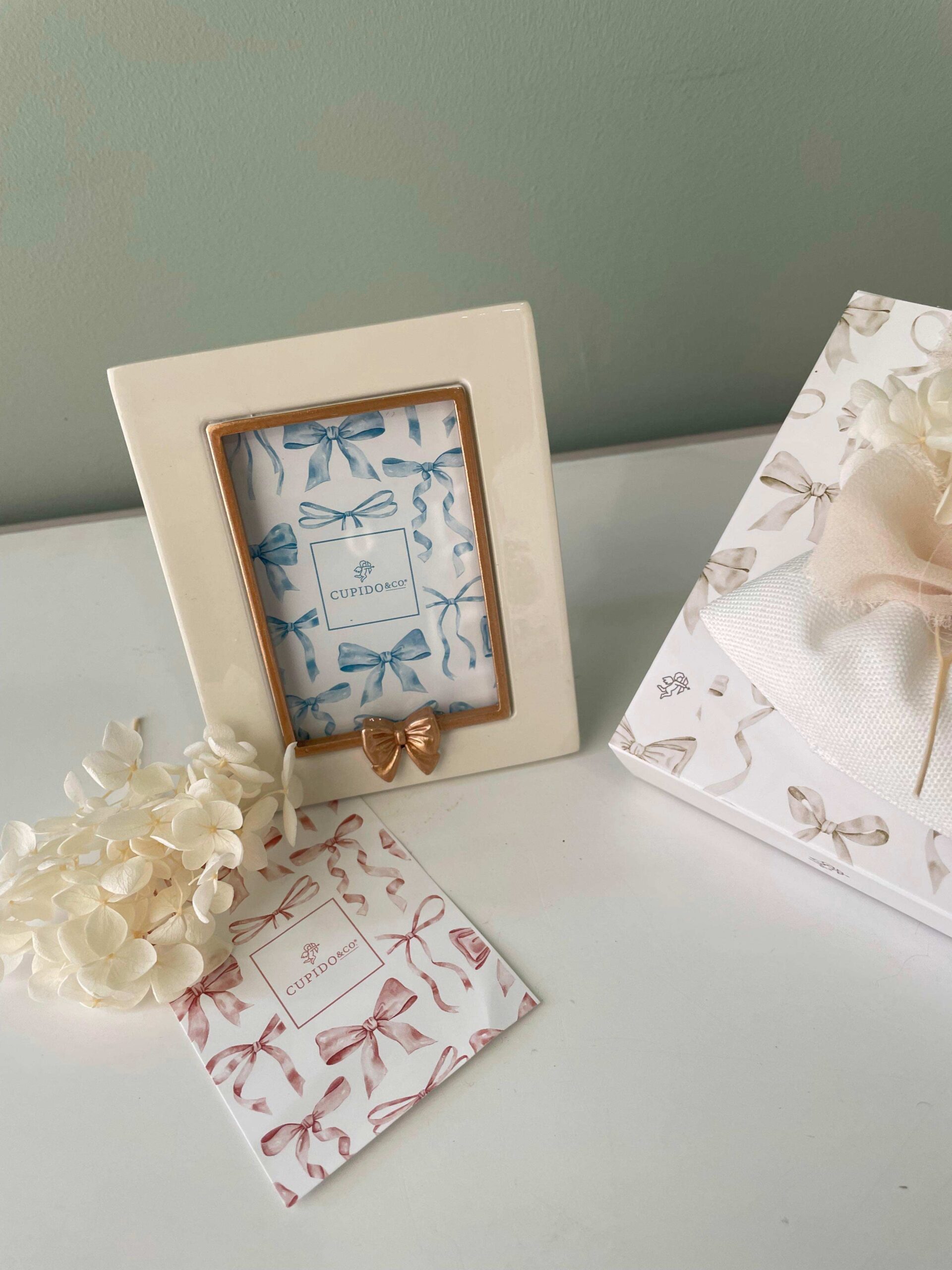 Portafoto Avorio Linea Fiocchi 9 x 11,5 cm - Cupido&Co.