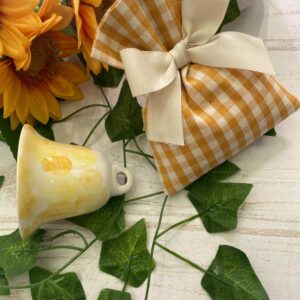 Campanella in Ceramica con Decoro Bolle di Sapone Gialle - Nonna Rosa