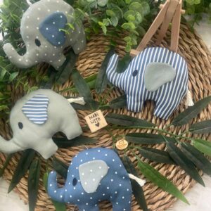 Elefantino Portachiavi Verde Salvia e Carta da Zucchero