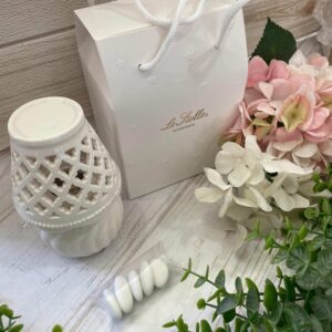 Lampada Intrecciata in Porcellana Bianca h 13,5 cm – Le Stelle