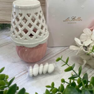 Lampada Intrecciata in Porcellana Rosa h 13,5 cm – Le Stelle