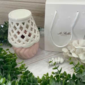 Lampada Intrecciata in Porcellana Rosa h 17 cm – Le Stelle