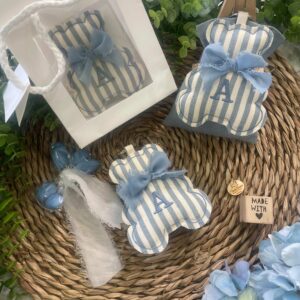 Orsetto Portachiavi con Iniziale Ricamata Colore a Scelta