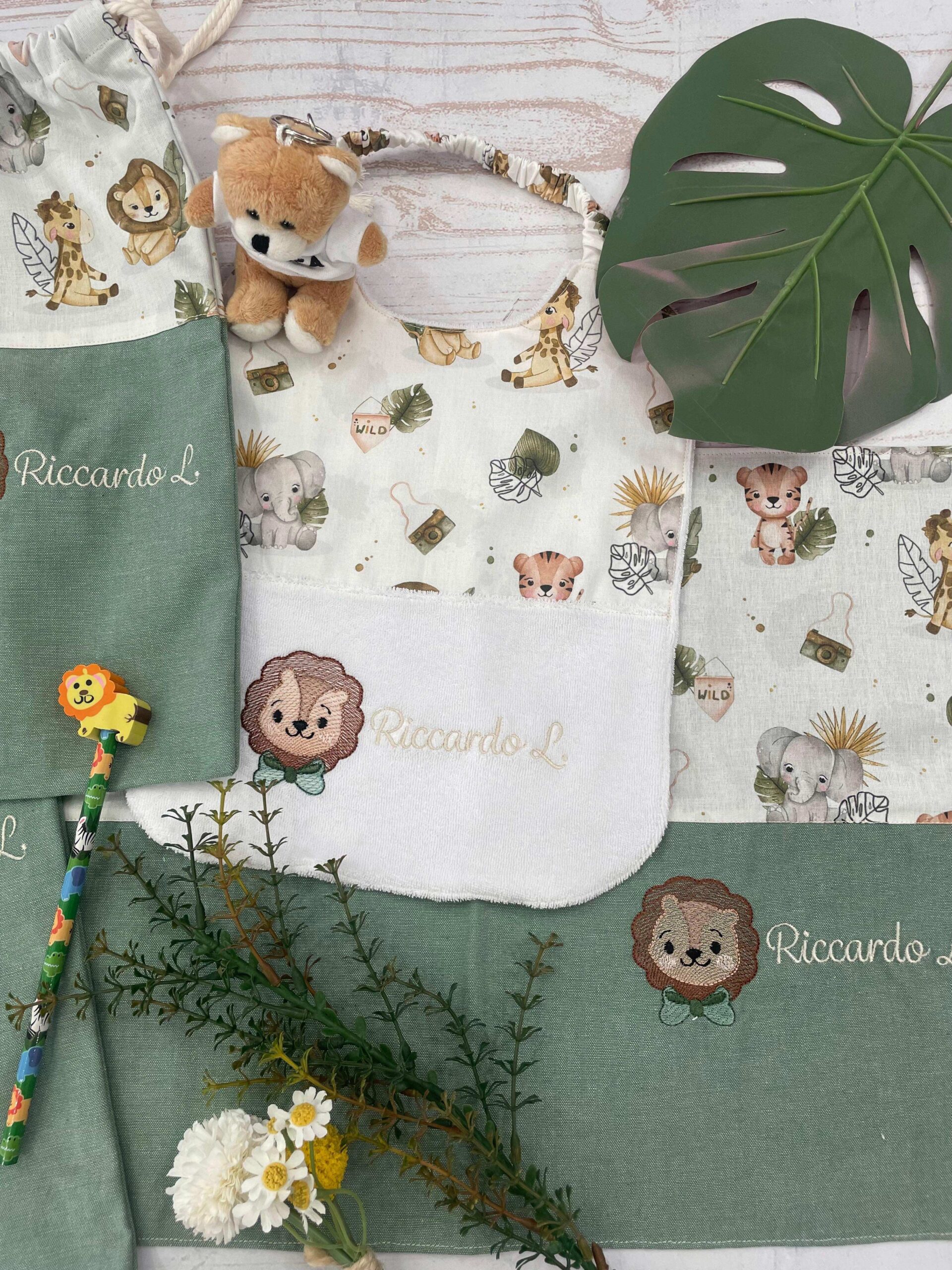 Set Asilo Ricamato – Animali della Savana - immagine 2