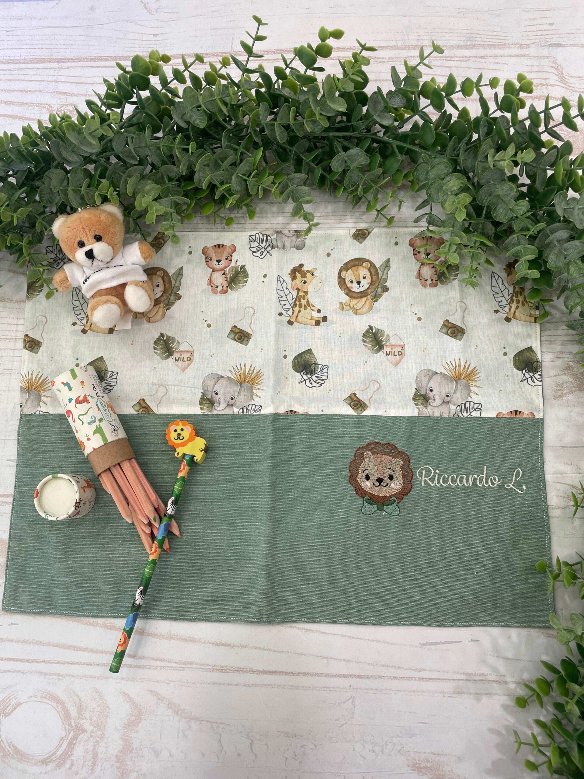 Set Asilo Ricamato – Animali della Savana - immagine 5