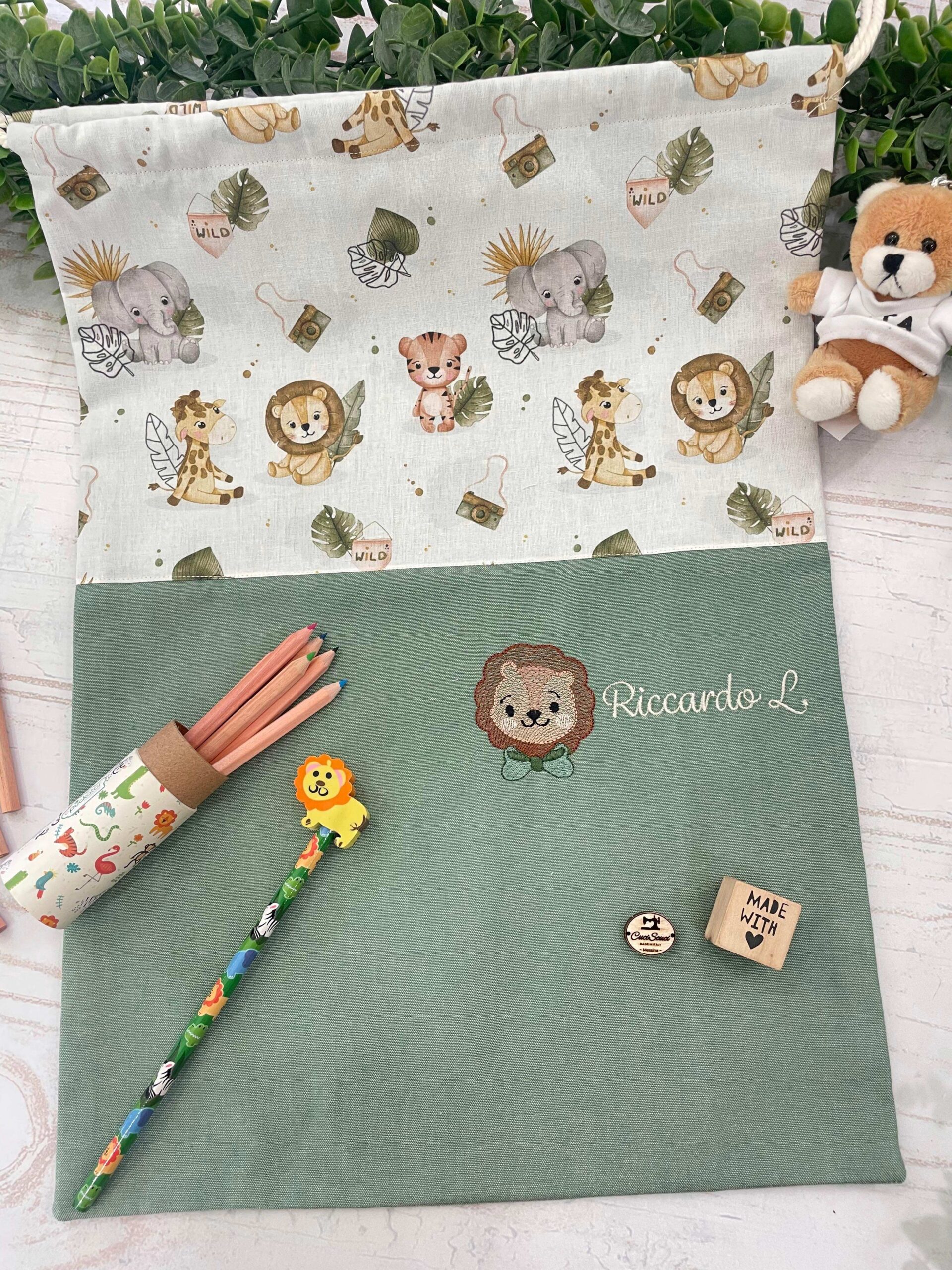 Set Asilo Ricamato – Animali della Savana - immagine 8